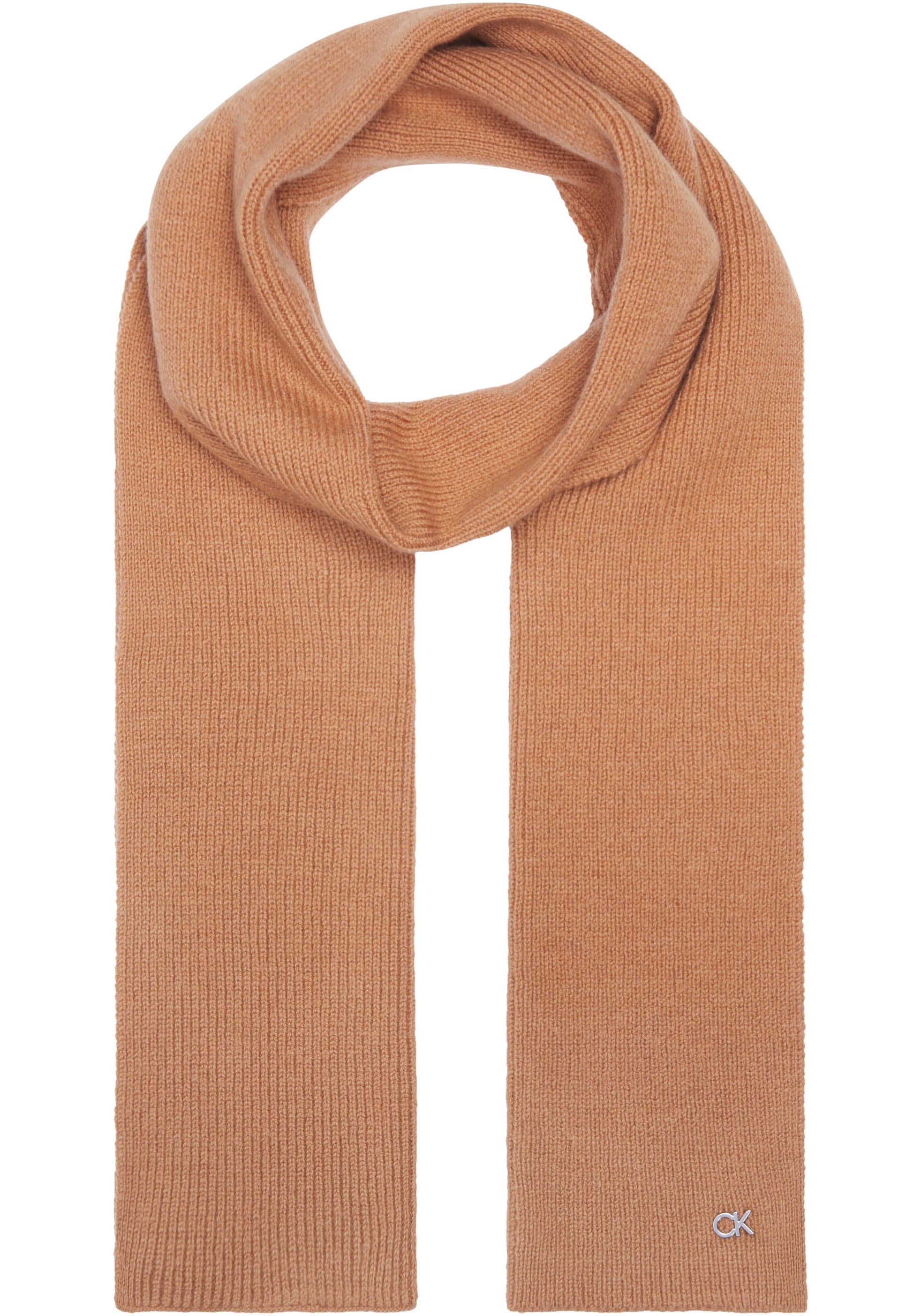 Calvin Klein Schal »CK METAL CHUNKY RIB HW SCARF«, mit Logozeichen