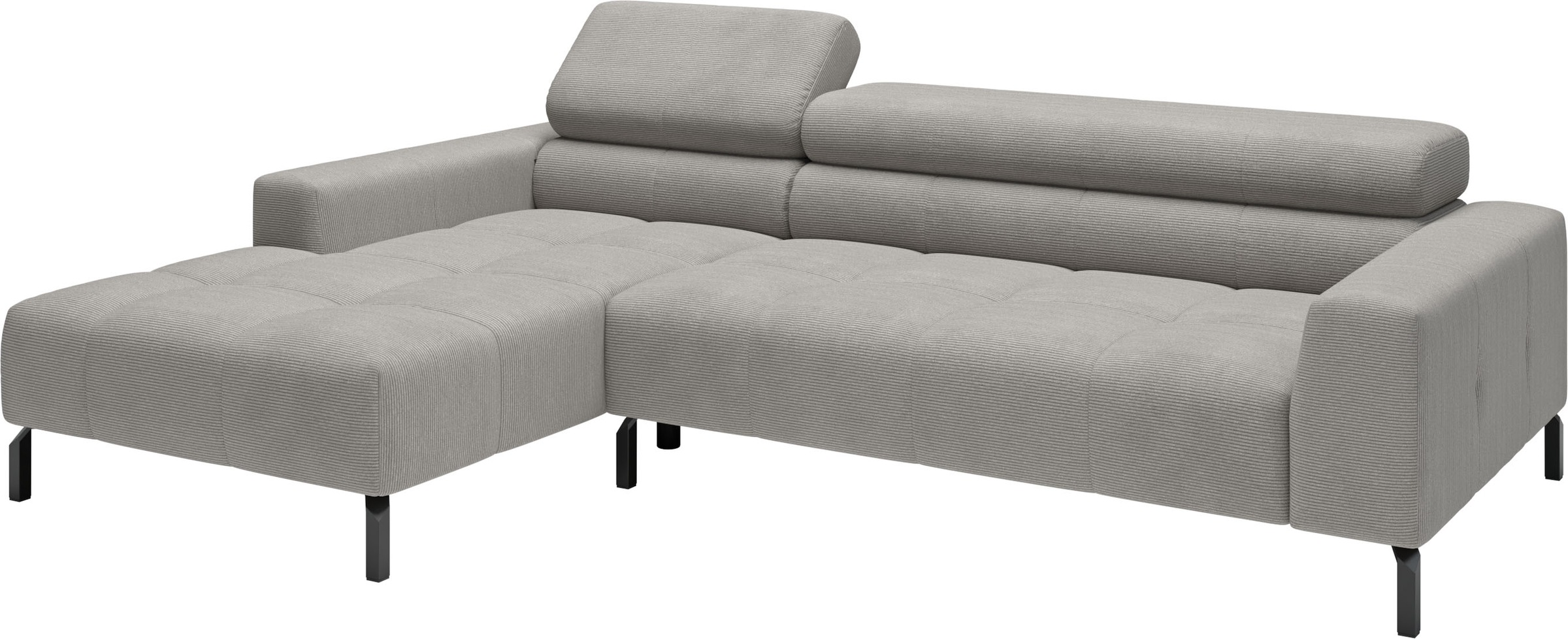 Home affaire Ecksofa »Claya, 258 cm breit, L-Form, Kopfteilverstellung« Moderne Steppung, weicher Polsteraufbau & saugroboterfreundliche Höhe