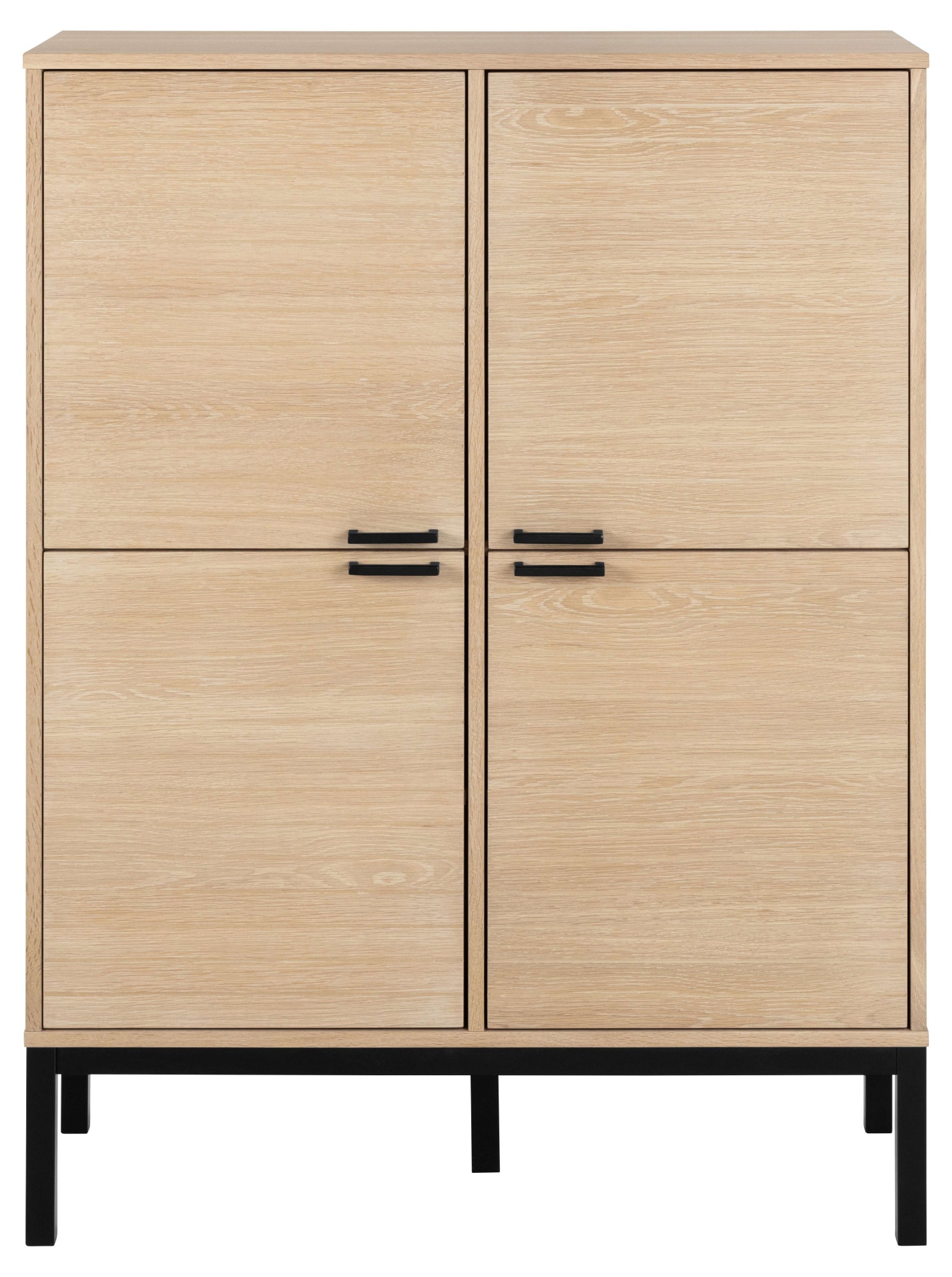 ACTONA GROUP Anrichte »Kensington«, Schrank, 4 Türen und 6 Böden weiss pigmentiert Eiche, 91x40x120cm