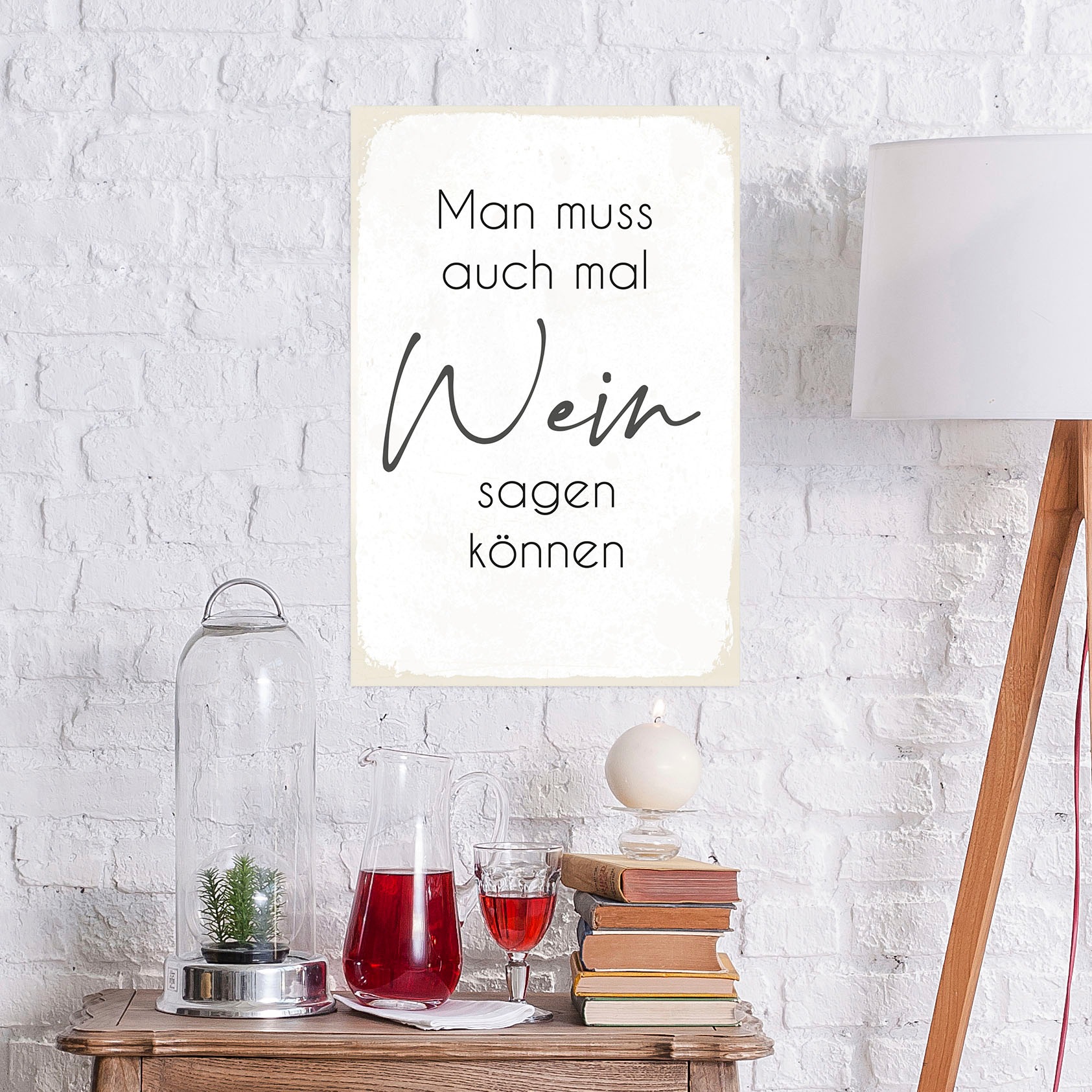 queence Metallbild »Wein« Sprüche 1 Stk. tlg. Sprüche, Texte, witzig, für d günstig online kaufen