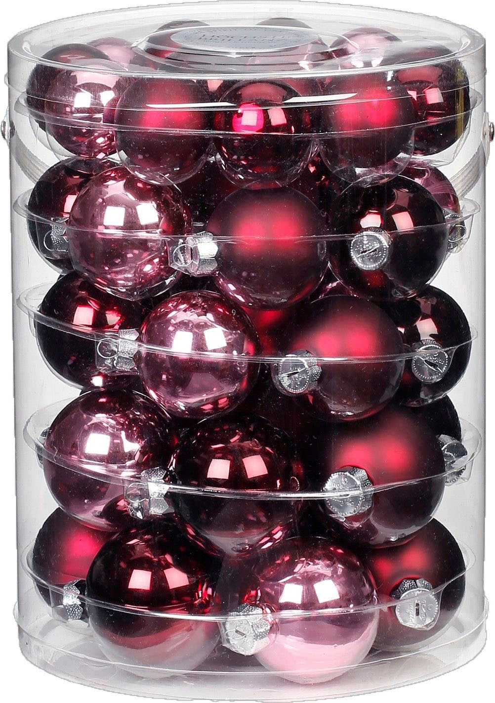 MAGIC by Inge Weihnachtsbaumkugel »Berry Kiss, Weihnachtsdeko, Christbaumschmuck«, (Set, 46 St.), Christbaumkugeln aus Glas, 45 Kugeln Ø ca. 4-6 cm, inkl. Spitze 28 cm