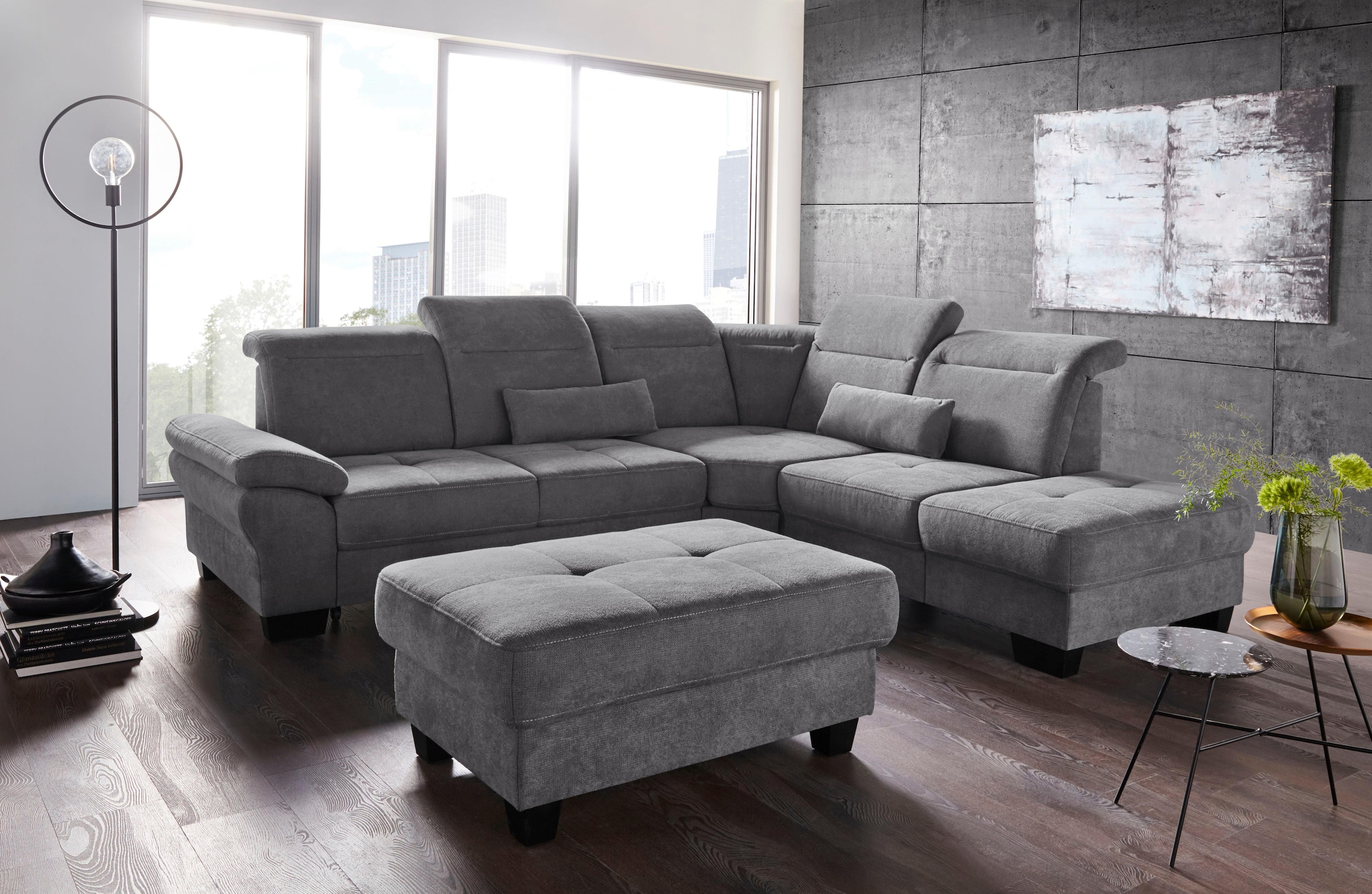 PLACES OF STYLE Ecksofa »Cornwall L-Form« incl. Sitztiefenverstellung, mit günstig online kaufen