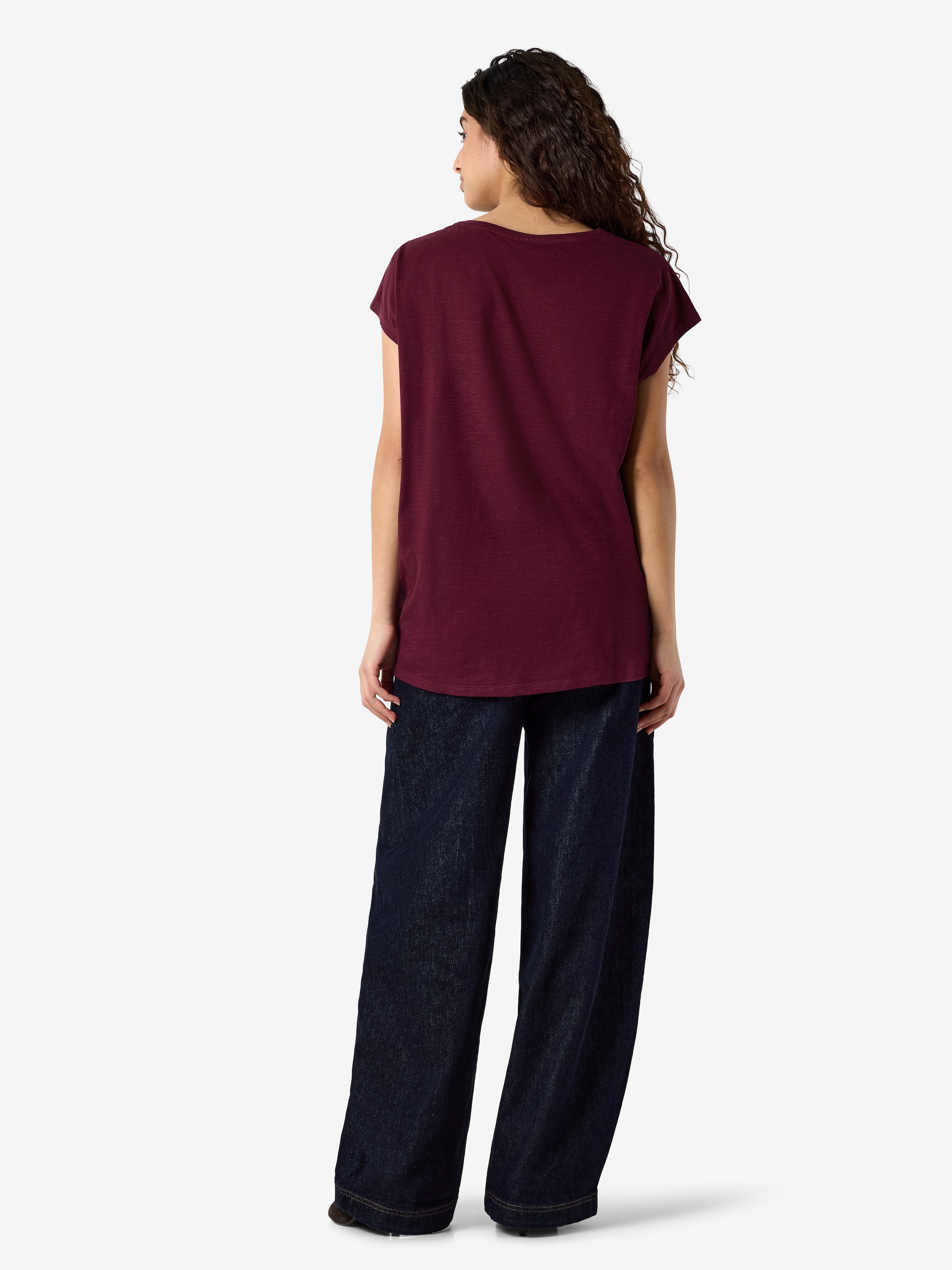 Noisy may Kurzarmshirt »NMMATHILDE S/S LOOSE LONG TOP NOOS« Baumwollmischung, relaxed fit