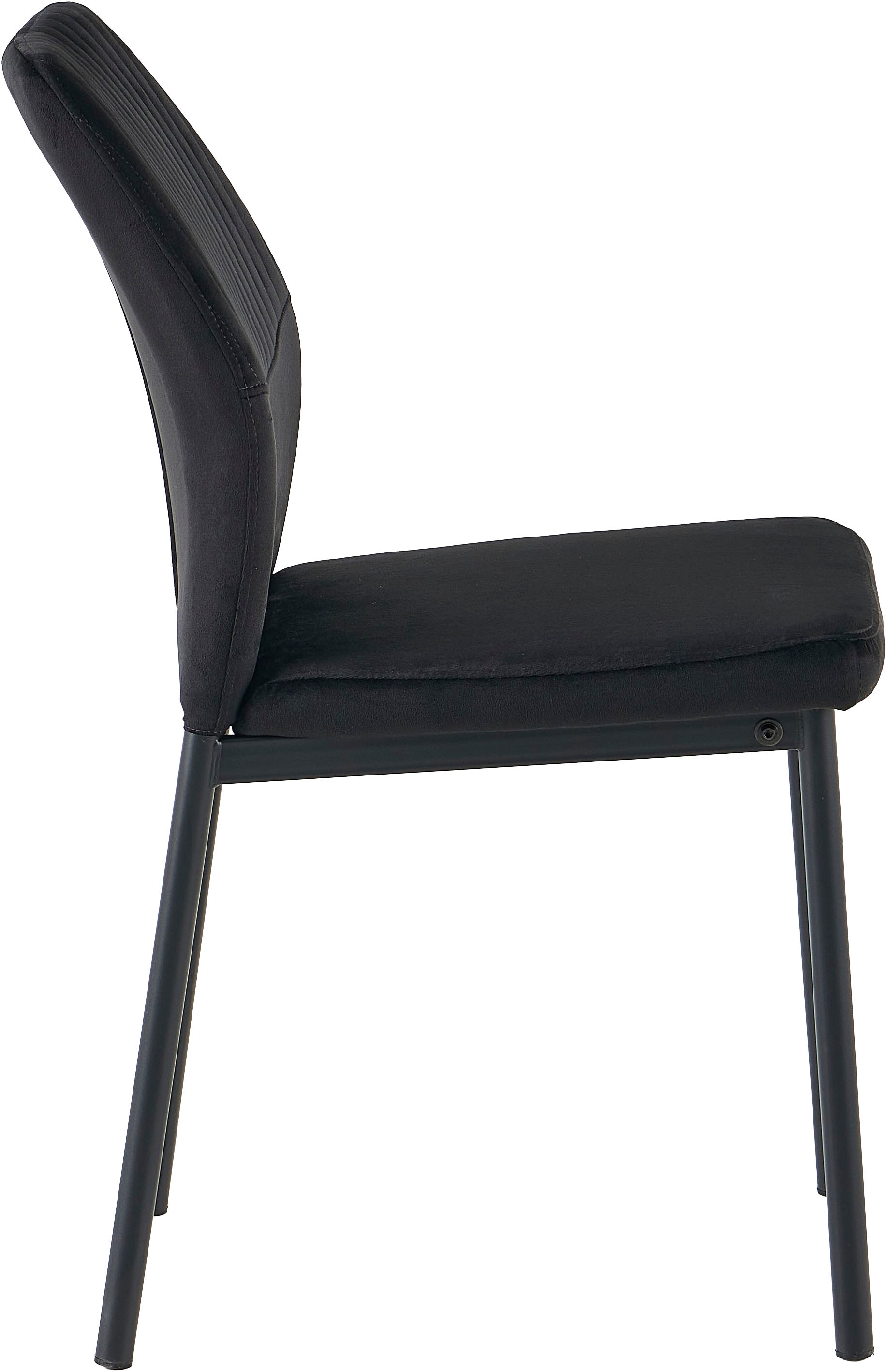 OTTO home Essgruppe »Freya« Set, 4 tlg. runder Esstisch 90 cm in Sinterstein, Black Copper mit 3 Samtstühlen