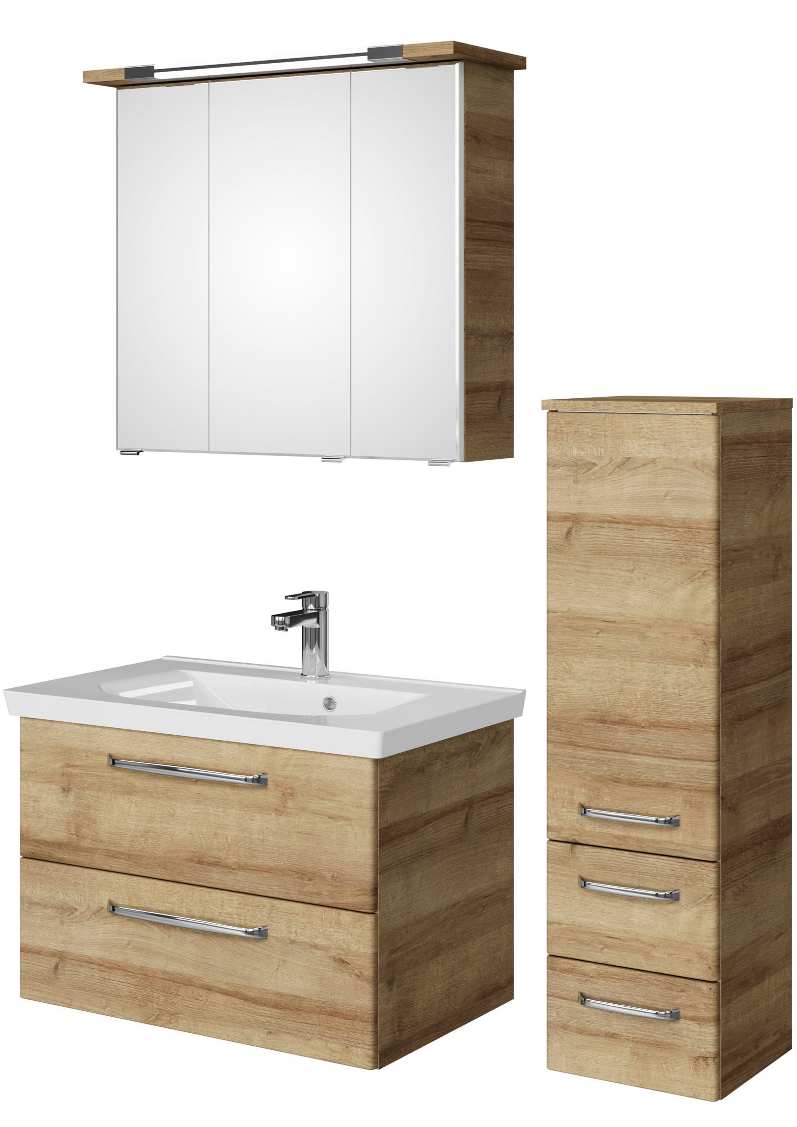 Saphir Badmöbel-Set »Badmöbel-Set Trentino 3-tlg Mineralmarmorwaschtisch,LE günstig online kaufen