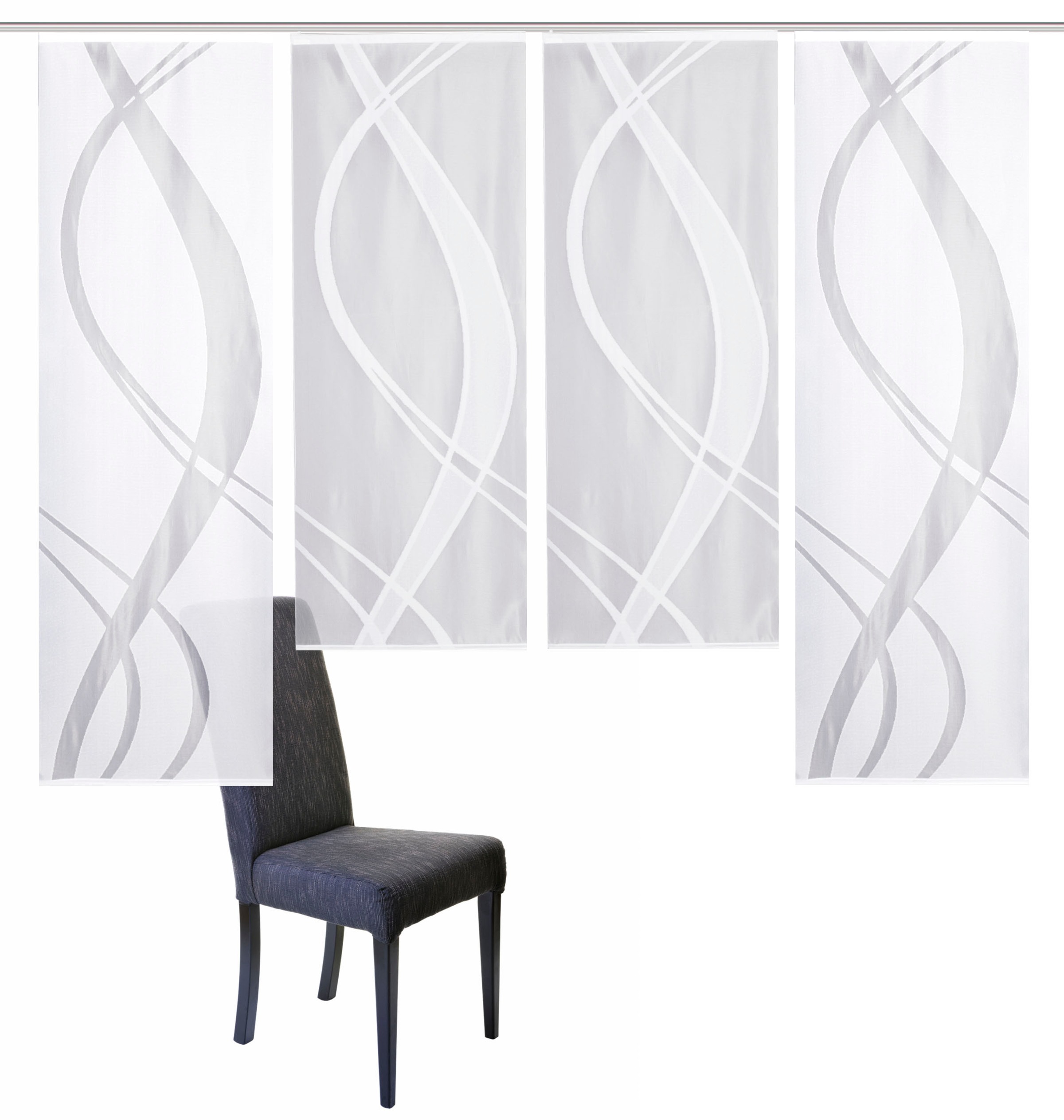 HOME WOHNIDEEN Schiebegardine »TIBASA« Paneelwagen 4 Stk. tlg. halbtranspar günstig online kaufen