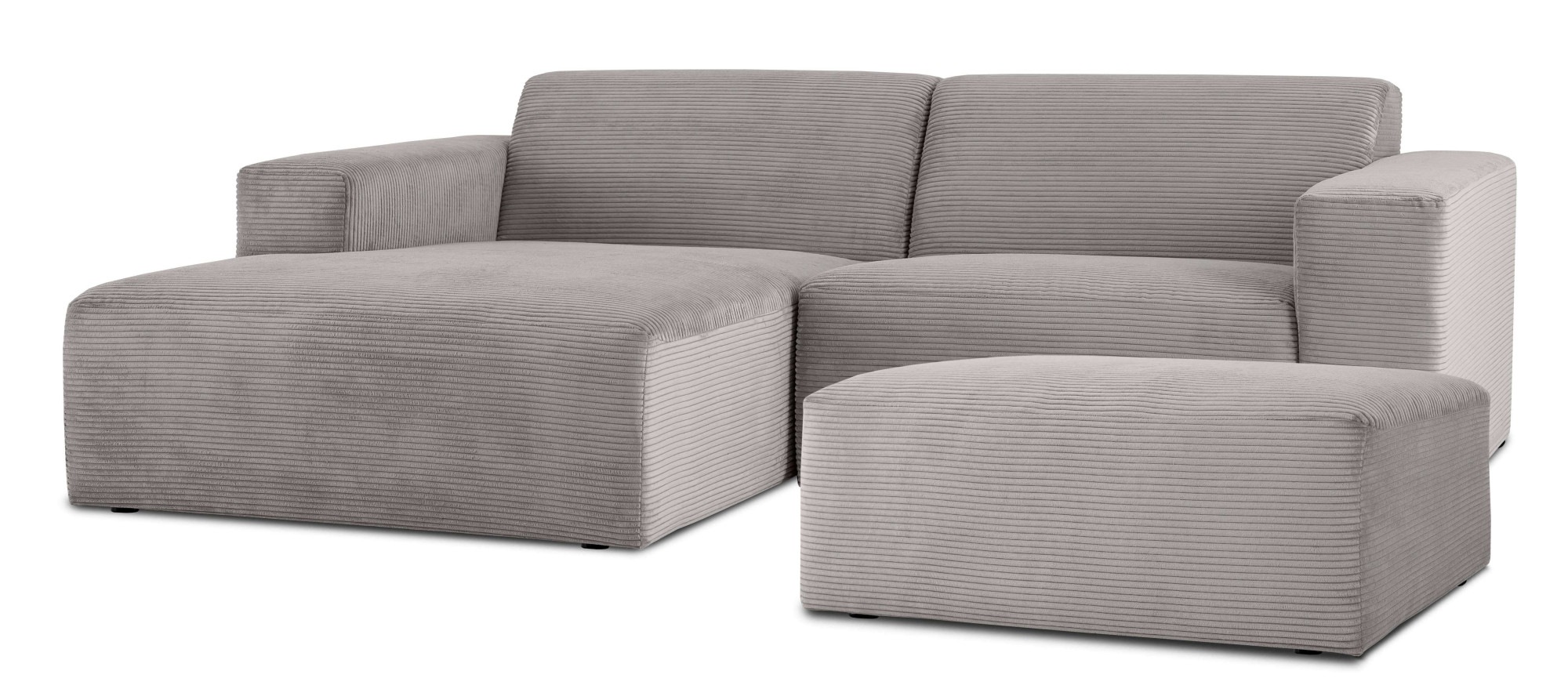 INOSIGN Ecksofa »Koa,228cm, L-Form, Modulsofa, Webstoff, Cord«, Designsofa, Set, Hocker inklusive, weicher Lounge-Sitzkomfort