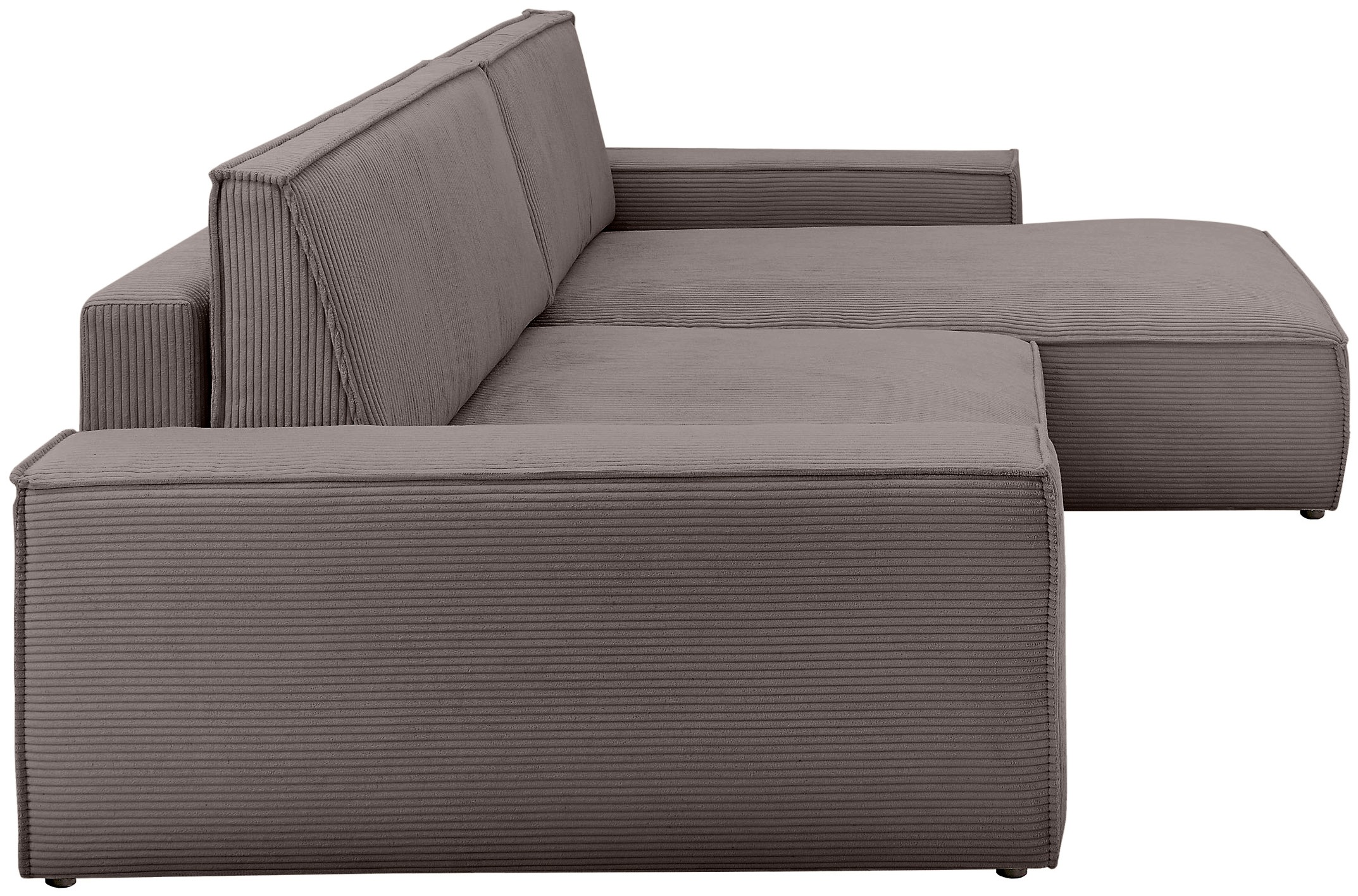 Home affaire Ecksofa »NEU: SHERWOOD XXL 284, Big-Sofa L-Form, tiefe Sitzfläche 95 cm, Cord«, Recamiere rechts/links, als Schlafsofa stellbar, Cord u. Leinenoptik