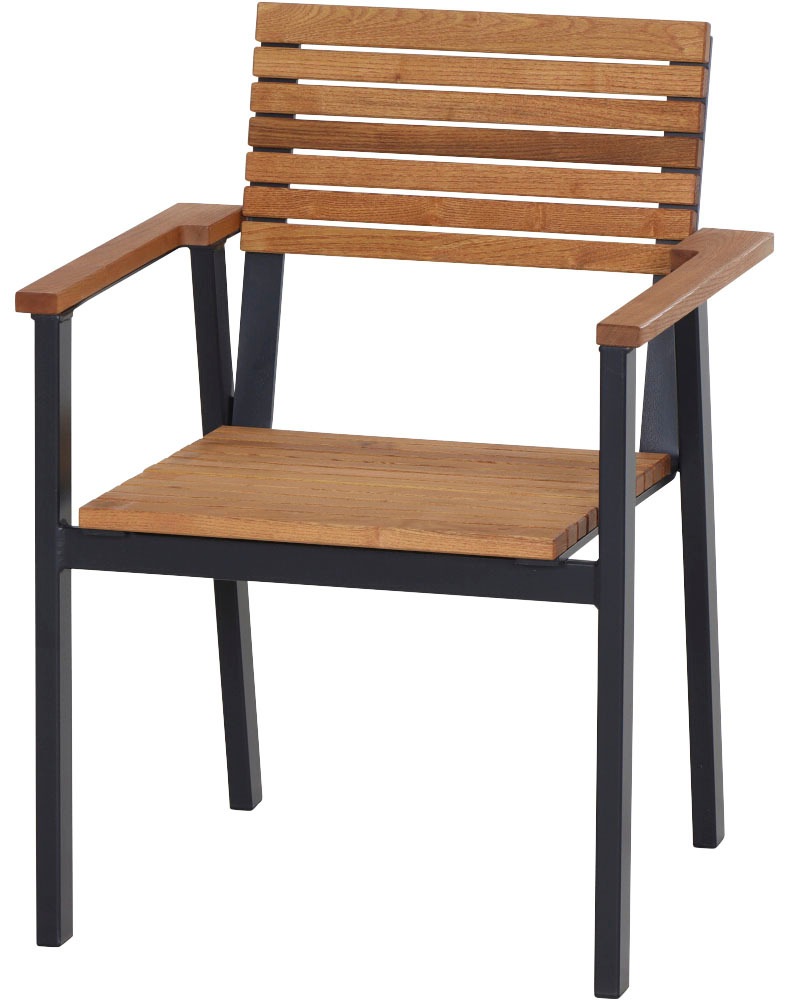 Siena Garden Gartensessel »Bozen Stapelsessel«, Alu graphit, Robinienholz günstig online kaufen