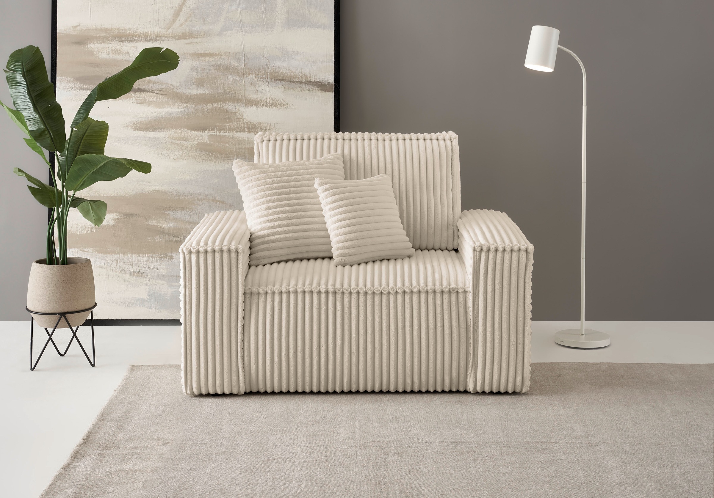 andas Loveseat »FINNLEY, XXL-Sessel, Lesesessel, trendige Stoffe, inkl. Zie günstig online kaufen