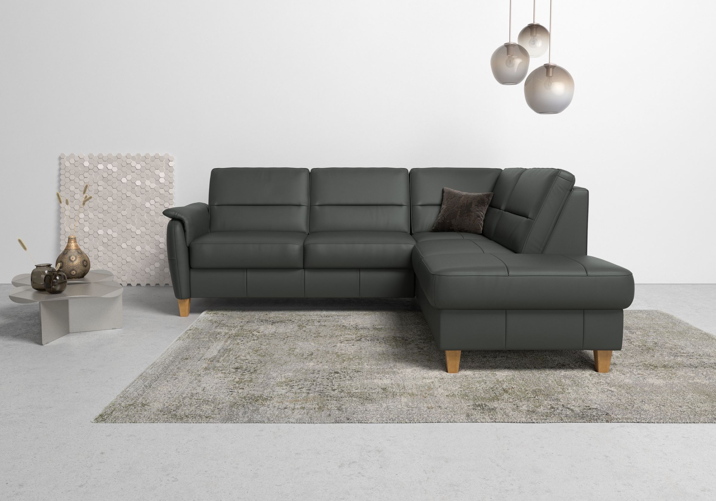 Home affaire Ecksofa »Palmera L-Form«, Federkern, wahlweise mit Bettfunktion und mit/ohne Stauraum