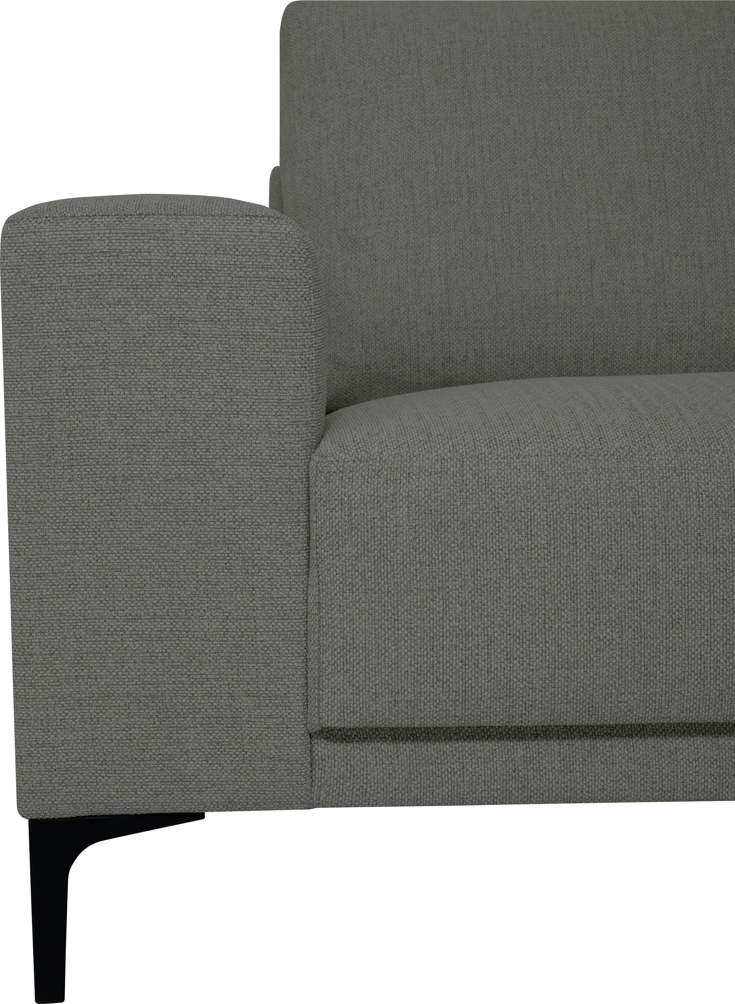 Places of Style Ecksofa »Xander, L-Form,«, Breite 289 cm, Webstoff, Soft-Touch Chenille, schwarze Metallfüßen