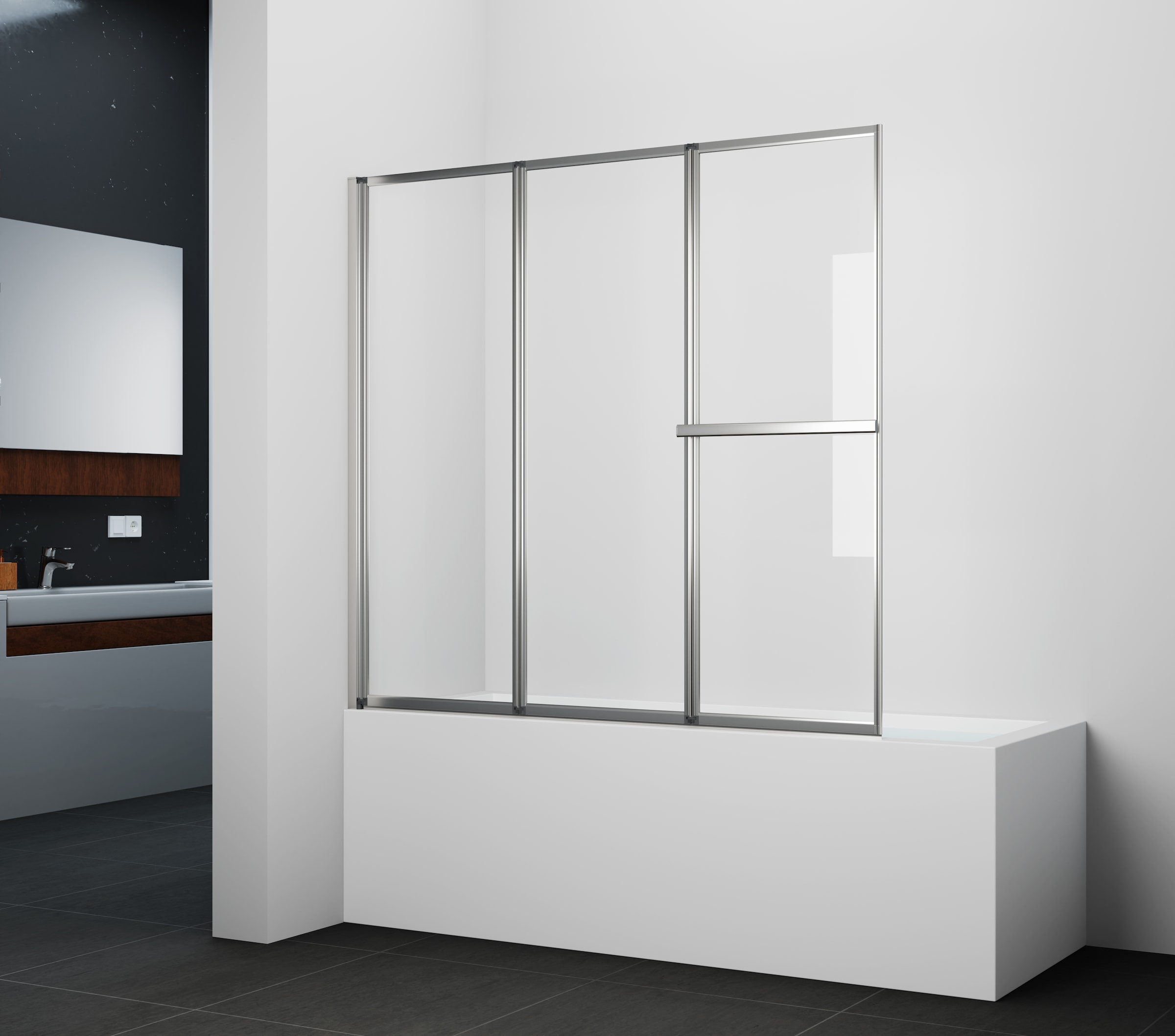 Marwell Badewannenfaltwand »Silver Vital« 3-flügelig