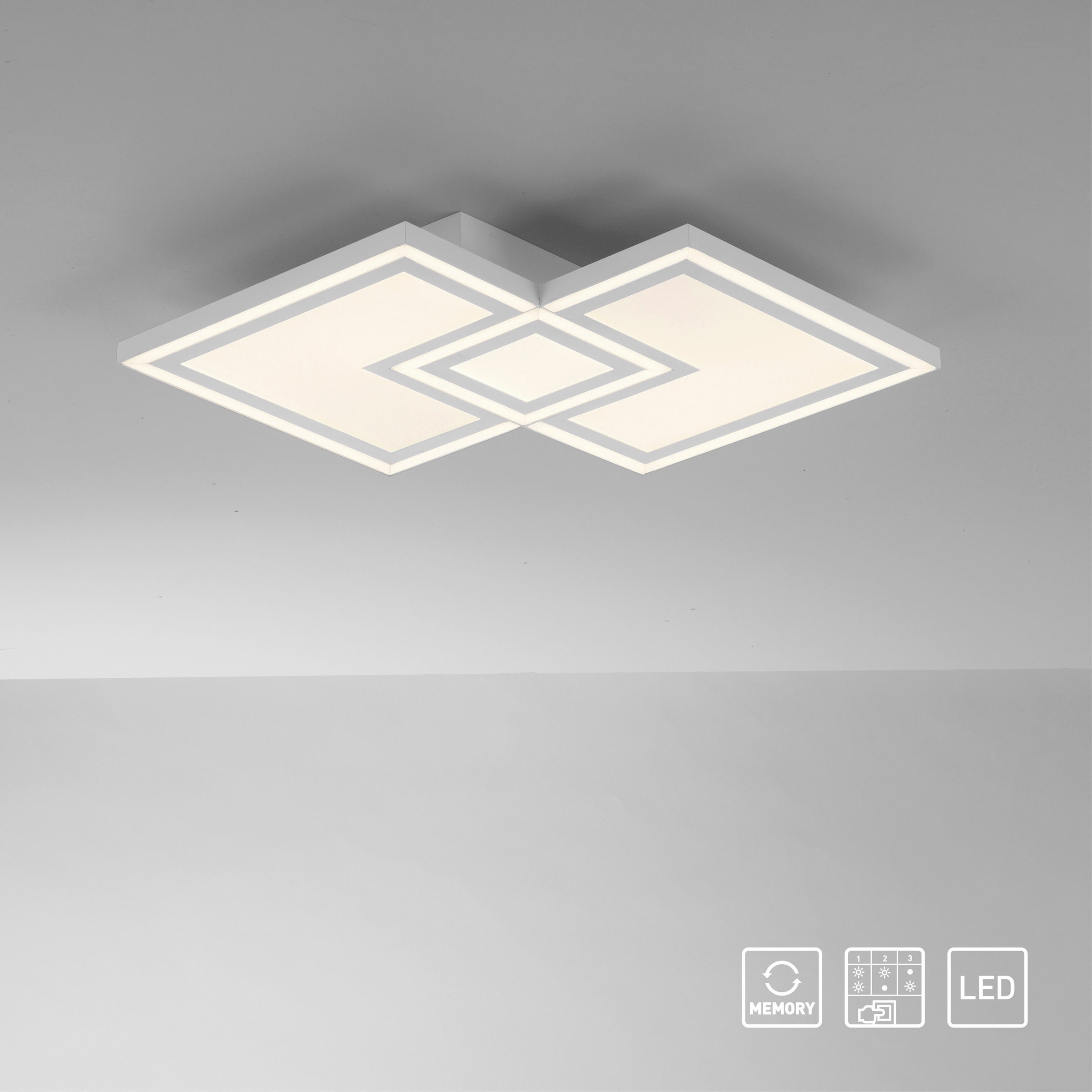 JUST LIGHT LED Deckenleuchte »BEDGING« LED-Board 1 Stk. Warmweiß