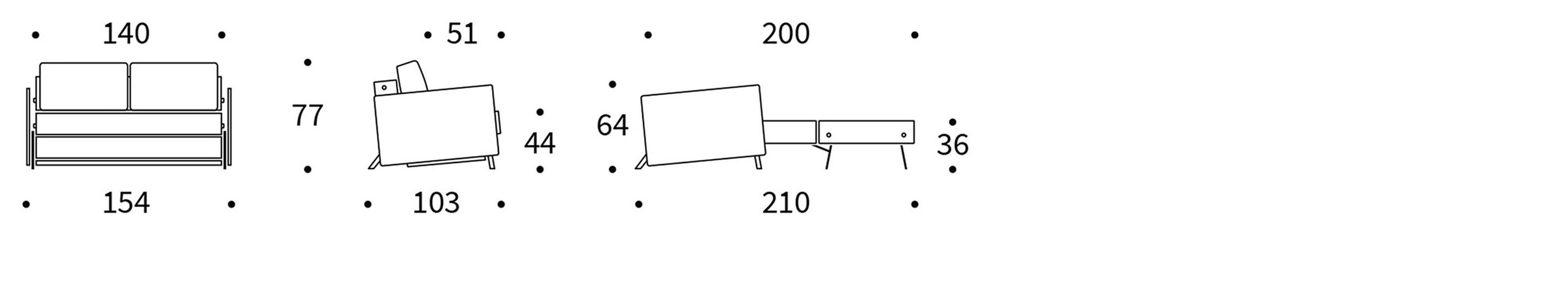 INNOVATION LIVING ™ Schlafsofa »Cubed Klappsofa, hochwertige Schlaffunktion, Design und extra Komfort«, Frontauszug, sehr platzsparend, abgewinkelt Sitzen, waagerecht liegen