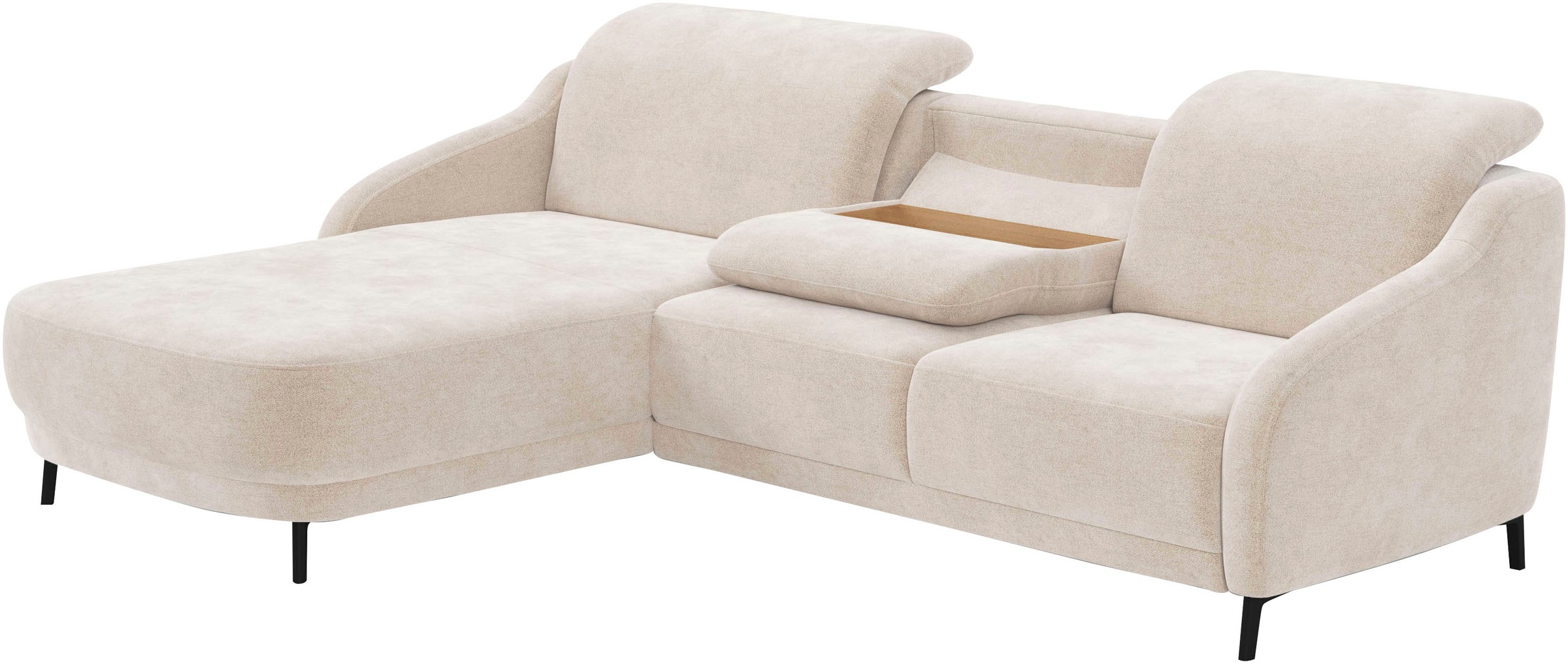 sit&more Ecksofa »Blues L-Form«, wahlweise mit Klapptisch und USB