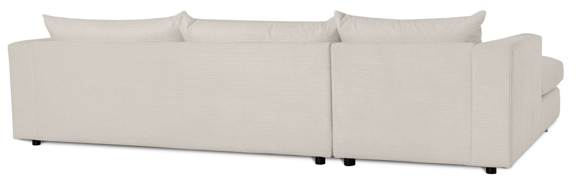 LeGer Home by Lena Gercke Ecksofa »Avelina«, (2 St.), Breite 297 cm, in Cord- und Chenille- Stoff, Rückenkissen mit Federn