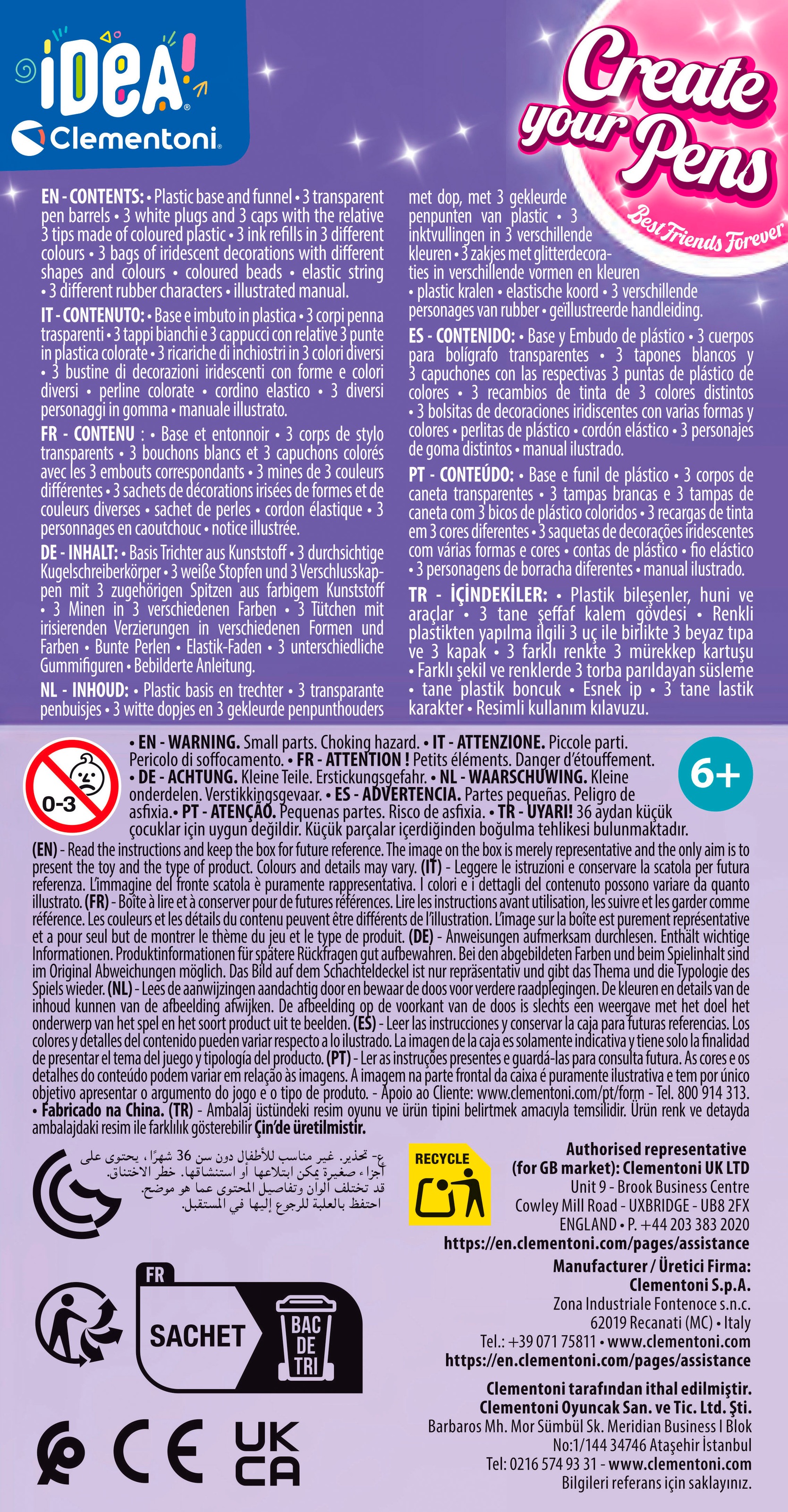 Clementoni® Kreativset »Idea, Deine Stift-Kreationen - BFF Beste Freunde für immer«