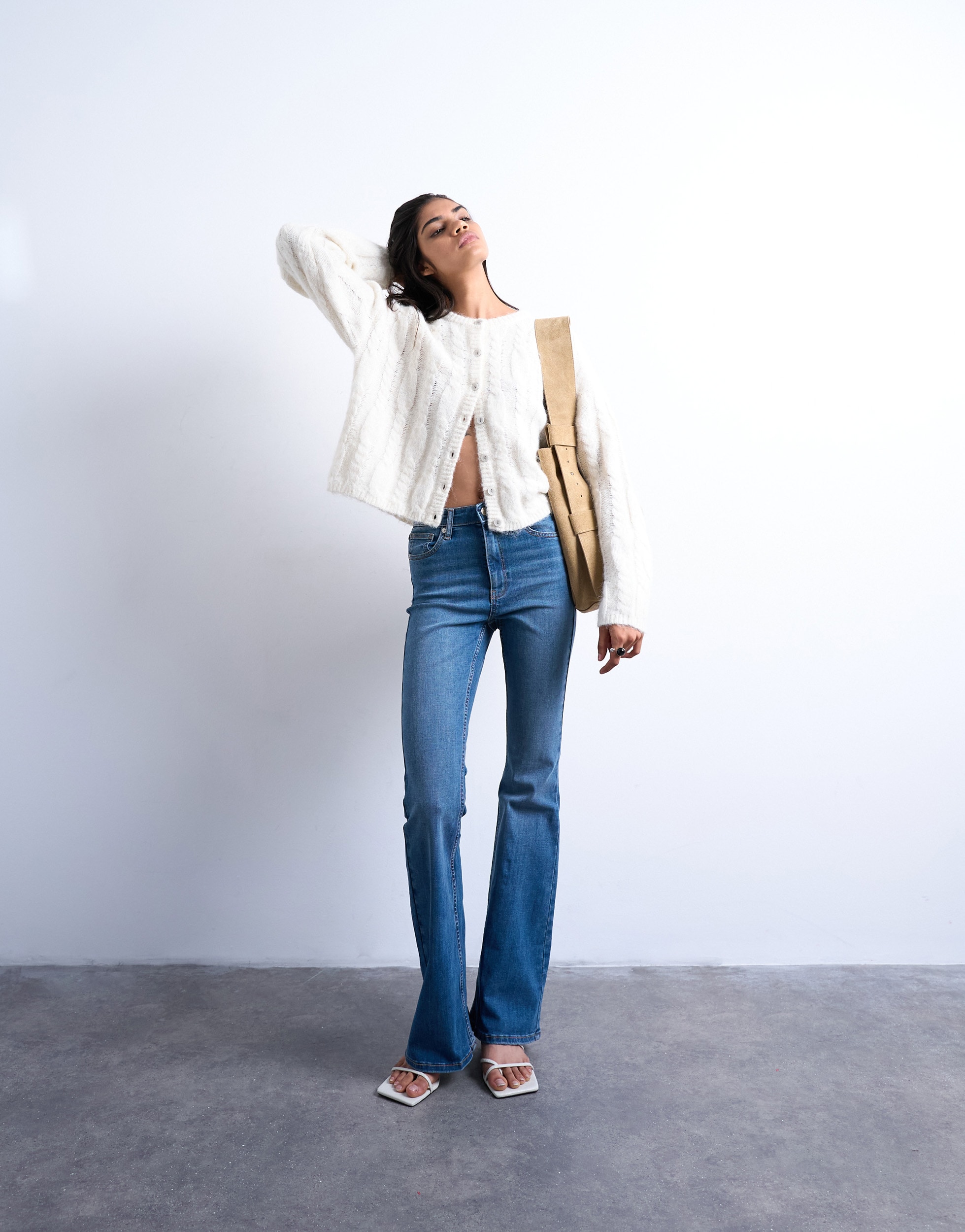 TOPSHOP Bootcut-Jeans »TSJAMIE HR FLARE DNM JEANS MB NOOS« Baumwollmischung, bootcut fit