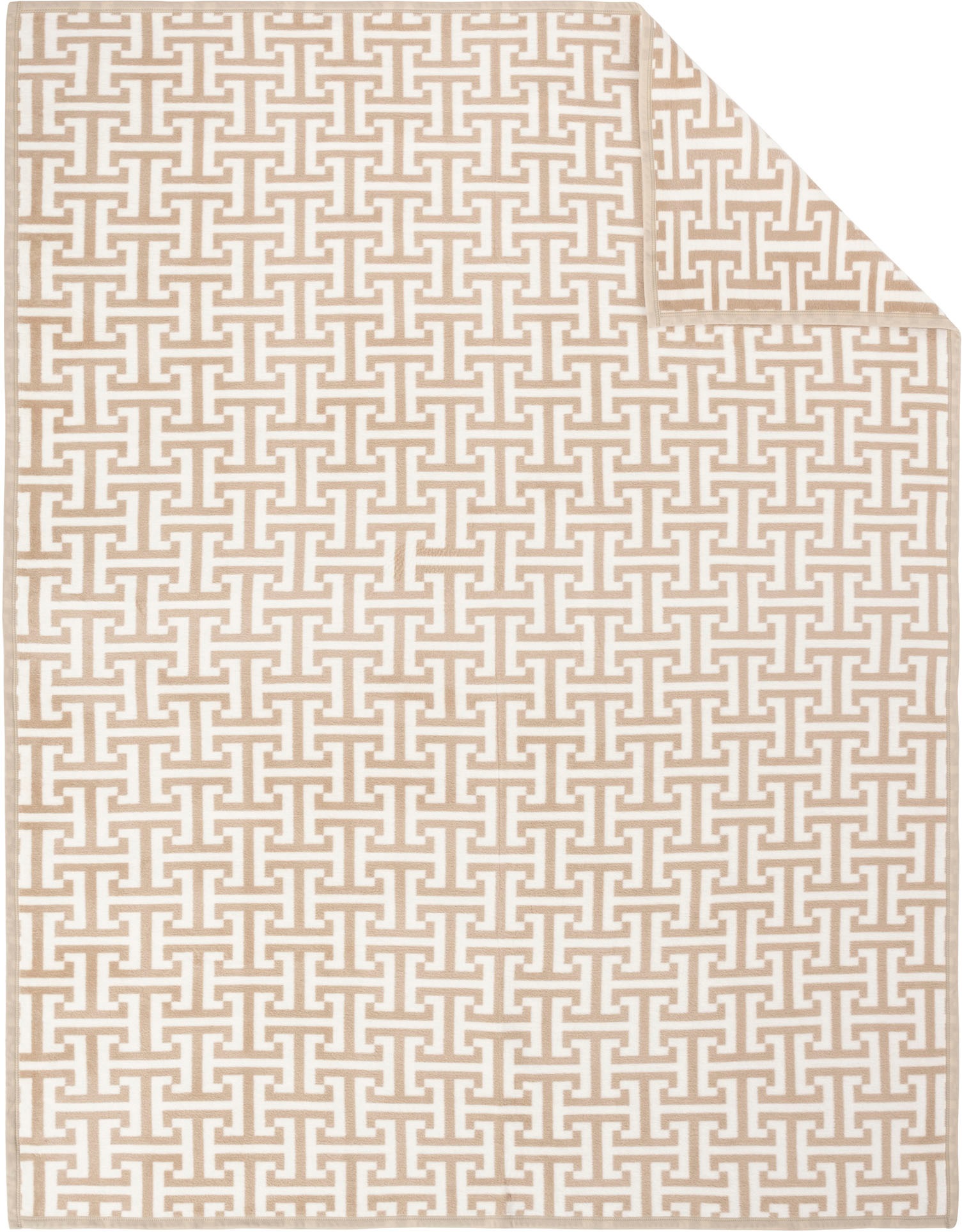 IBENA Wohndecke »Jacquard Decke Cambridge«, mit schlichtem Labyrinth-Monogramm