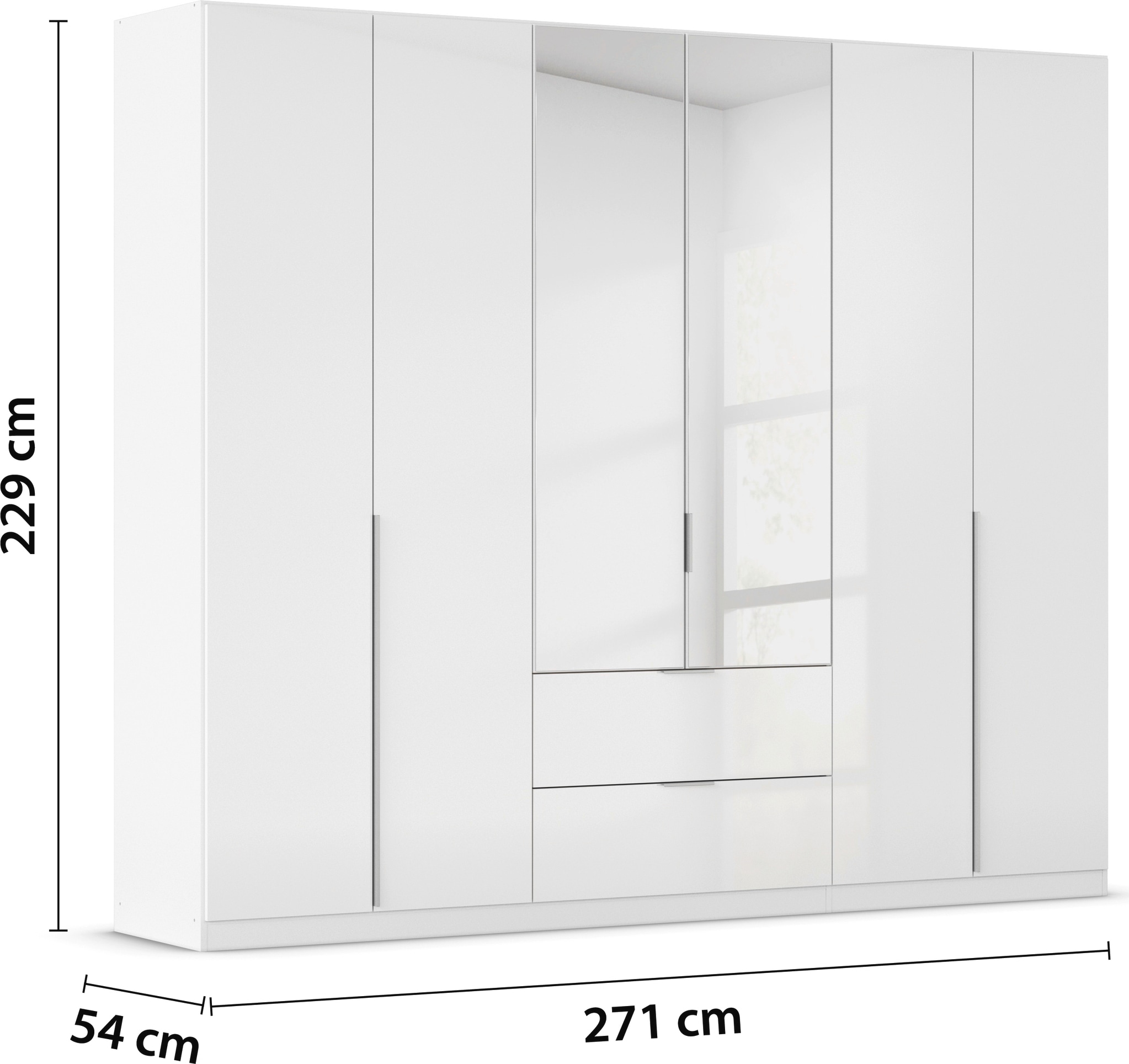 rauch Drehtürenschrank »Kleiderschrank Schrank Garderobe AGORDO mit Dekor- oder Hochglanzfront«, (in zwei Griff-Farben mit Dekor- oder Hochglanzfront), mit Außenschubkästen, in 6 Breiten und 2 Höhen MADE IN GERMANY