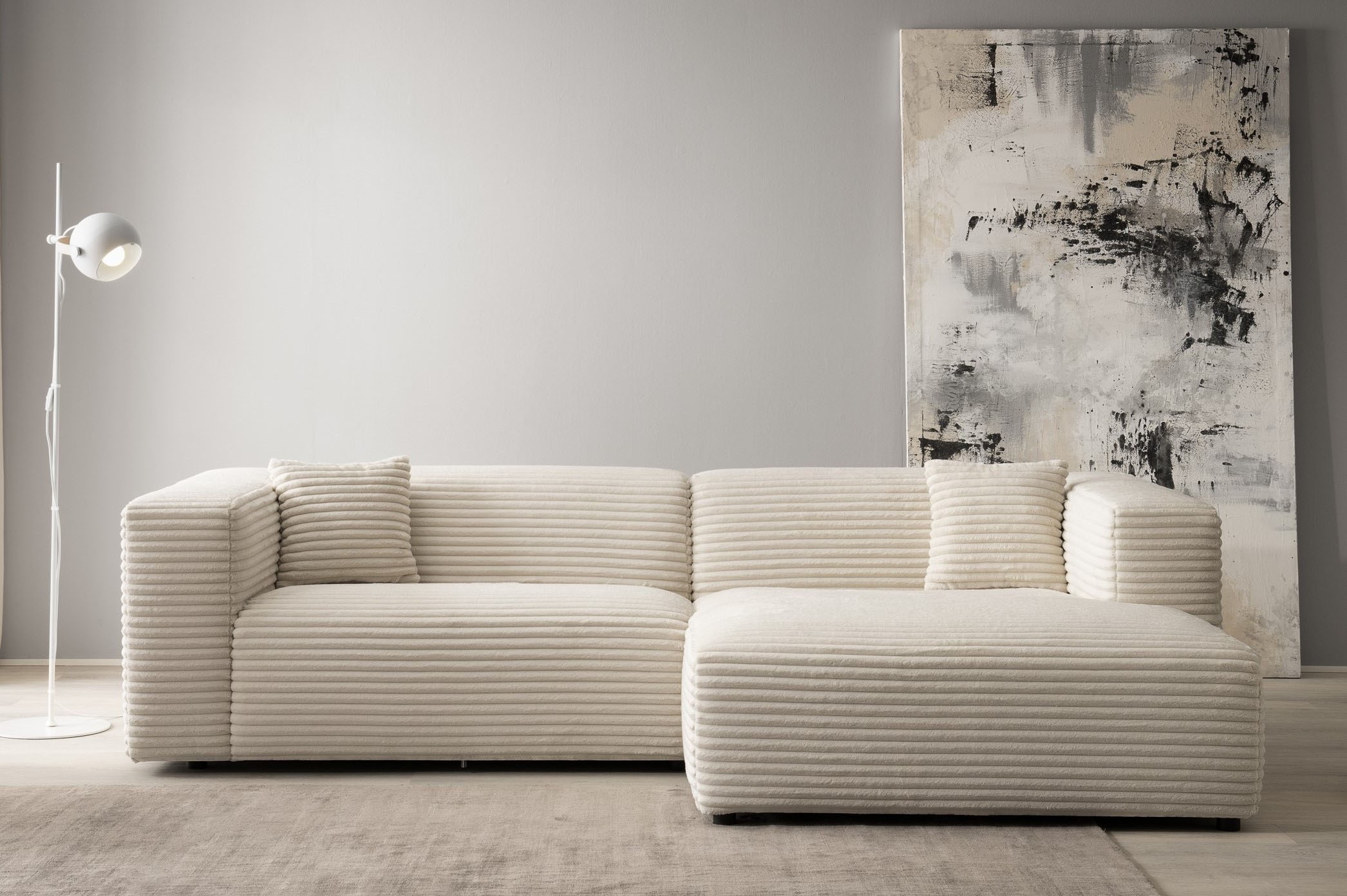 andas Ecksofa "BAKELS, L-Form in Cord oder Boucle-Stoff, moderne Couch", wa günstig online kaufen