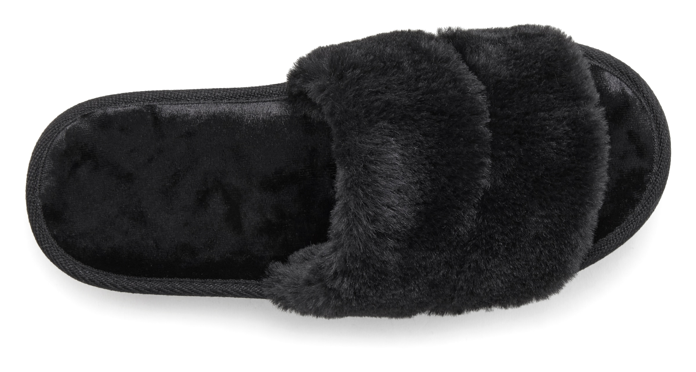 Vivance Pantolette »Hausschuh, Plüsch Hausschuhe, Mule, offener Schuh,«, VEGAN