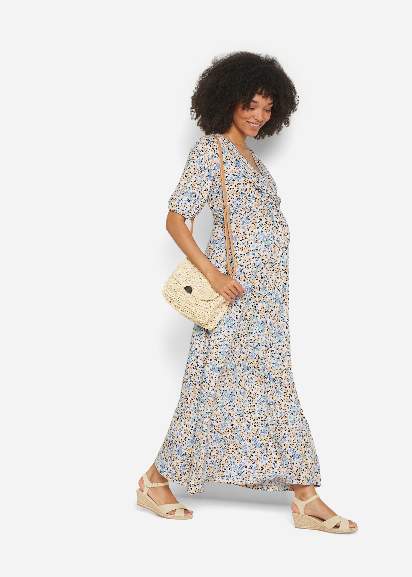 bonprix Stillkleid für festliche Anlässe, aus Viskose-Stretch, verlängerte Kurzarm-Form