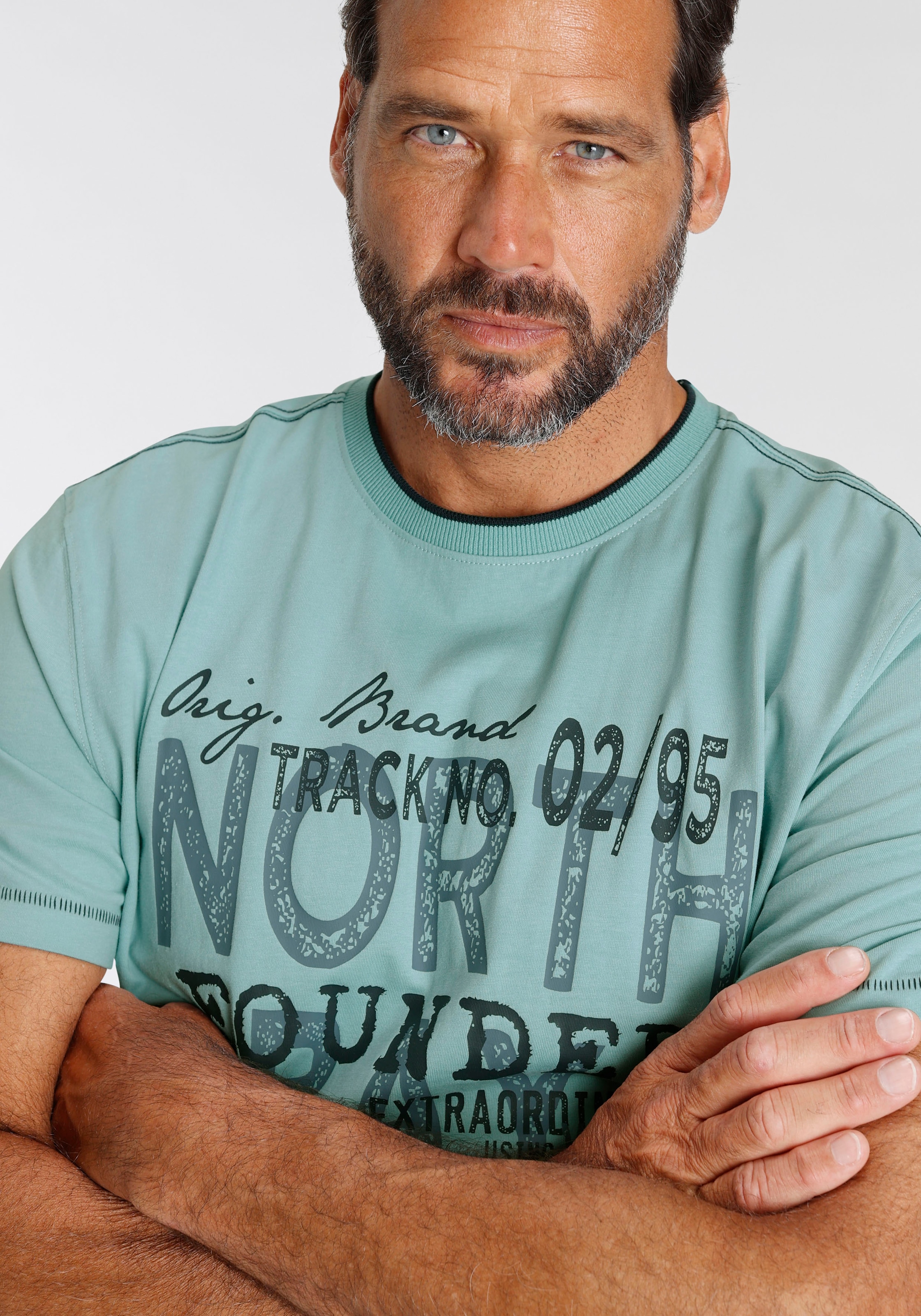 Man's World T-Shirt, Kurzarm, lässige Passform, mit coolem Print, Rundhalsausschnitt