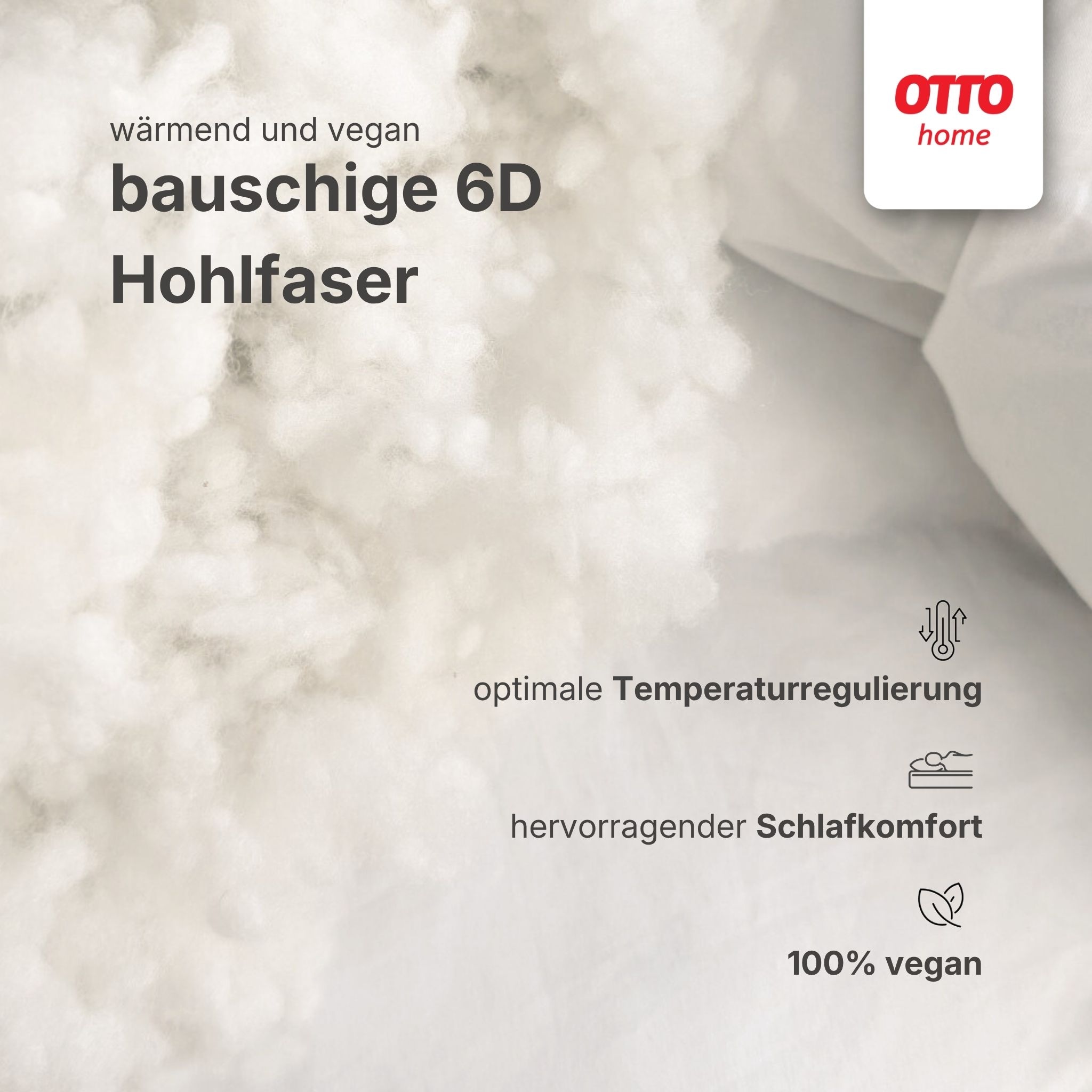 OTTO home Microfaserbettdecke »Baca, Bettdecke 135x200 cm, 155x220 cm und weitere Größen« leicht Füllung aushochwertiger6D-Hohlfaser Bezug Polyester 1 Stk. tlg. Bettdecken, Sommer, Winter, 4-Jahreszeiten, Decke