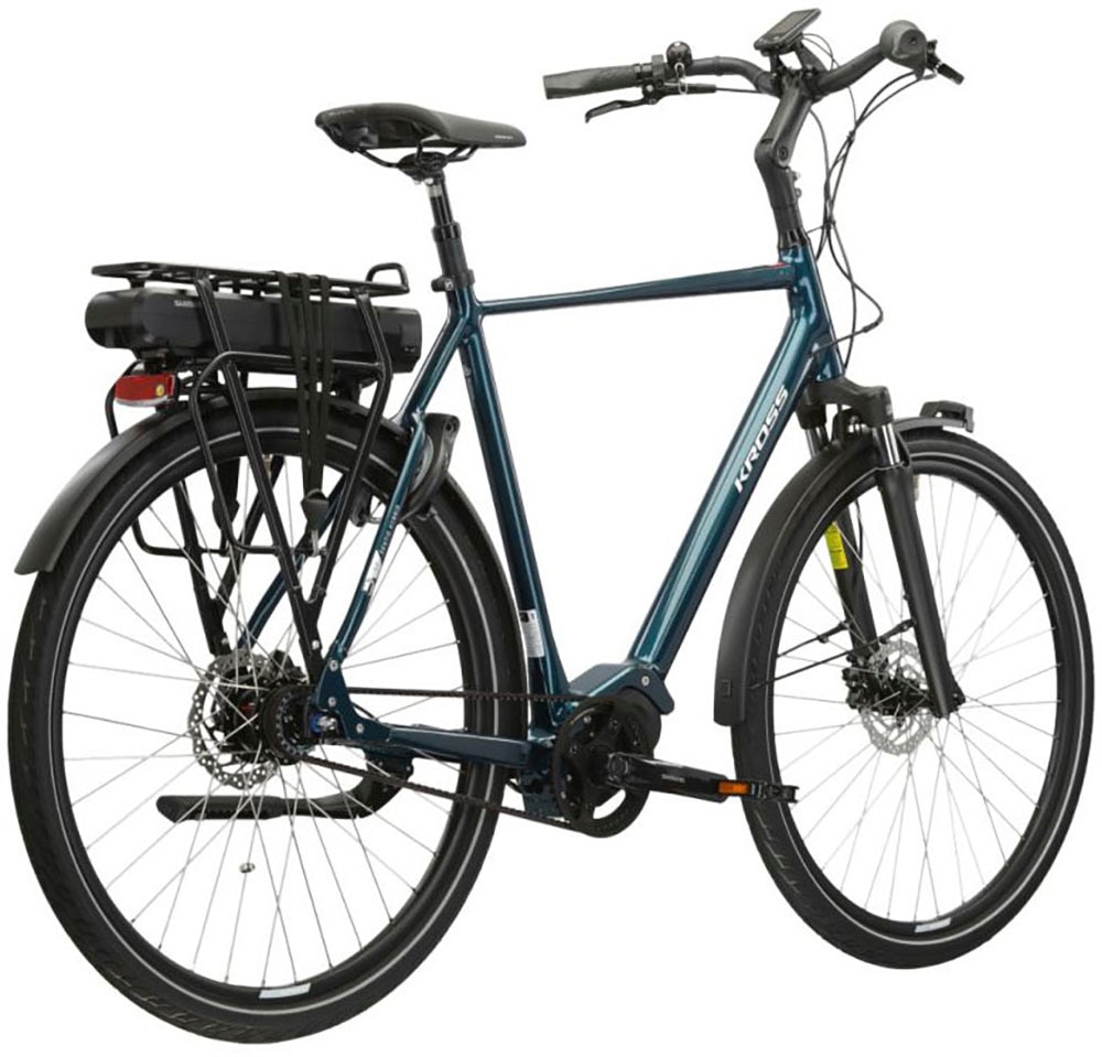Kross »E-Citybike Sentio Hybrid 5.0 28 Zoll blau - Shimano Mittelmotor« 7 Gang Shimano NEXUS Schaltwerk Nabenschaltung Mittelmotor 250 W SHIMANO 36 V/250 W, Mittelmotor DU-E500