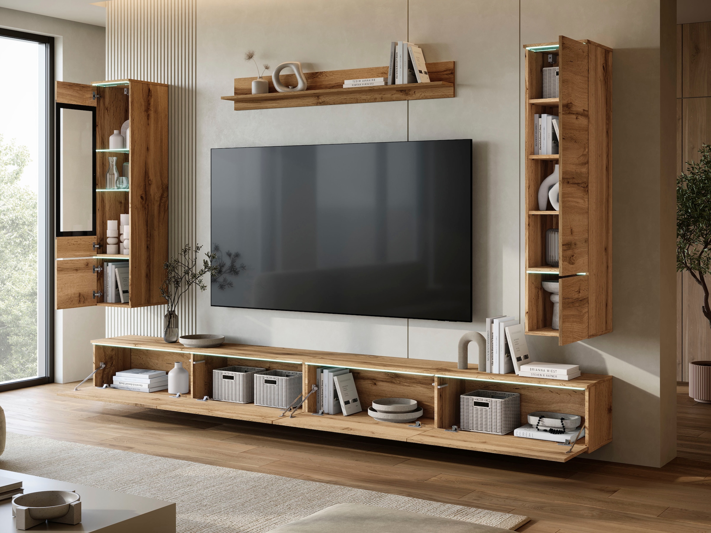 Home affaire Wohnwand »Vera, Breite 300 cm« Komplett-Set, 5 Stk. tlg.