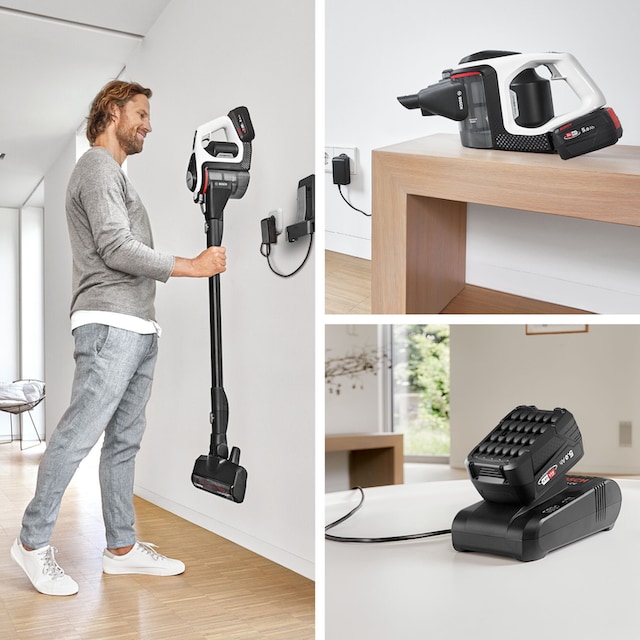 BOSCH Akku-Stielstaubsauger »BSS825ALL Unlimited Serie 8 Gen2«,  Hygienefilter, 45 Min. Laufzeit, inkl. umfangreichen Zubehör und  Schnelladegerät, weiß auf Raten bestellen