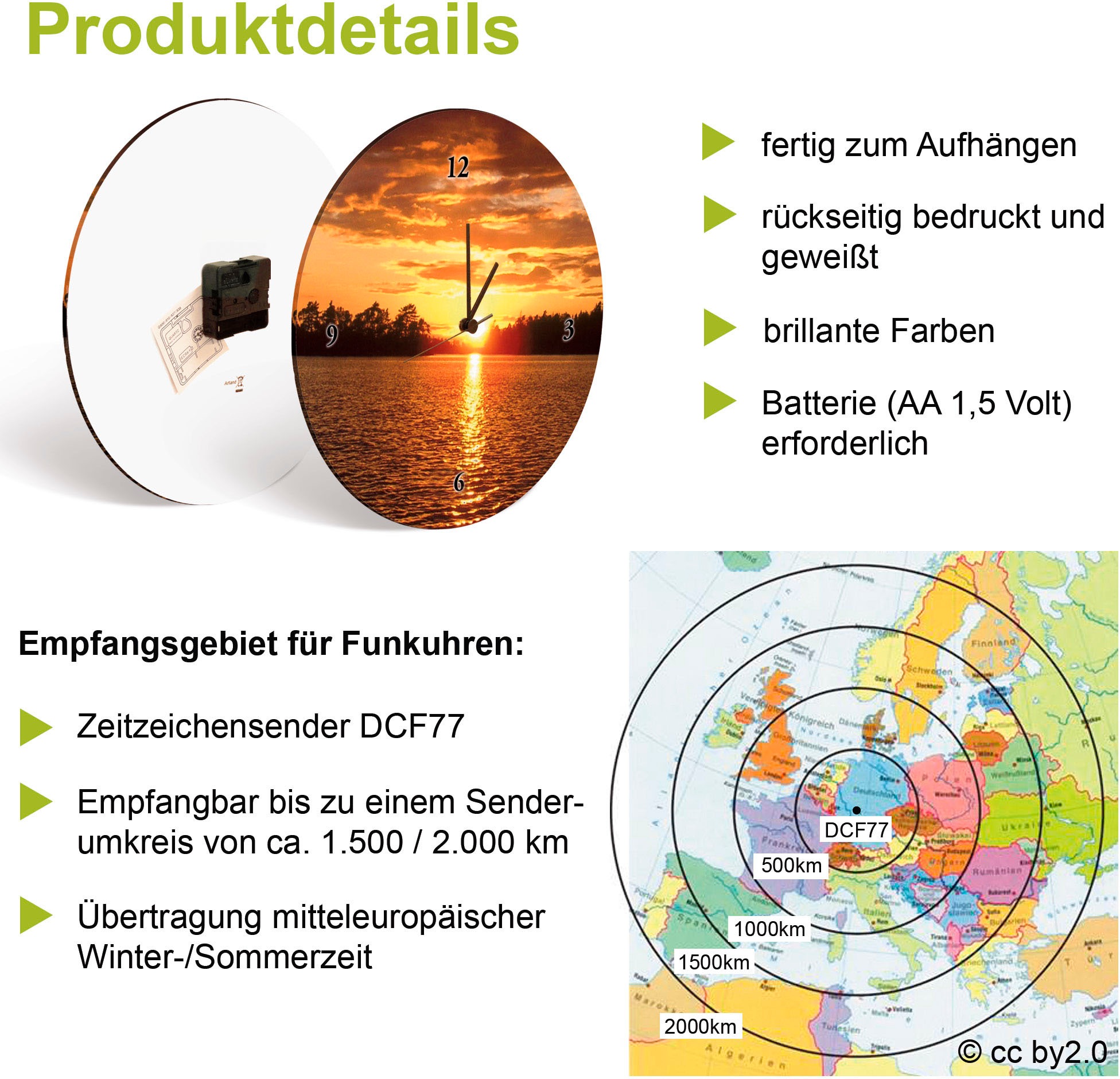 Artland Wanduhr »Spa Konzept Zen Basaltsteine«, wahlweise mit Quarz- oder Funkuhrwerk, lautlos ohne Tickgeräusche