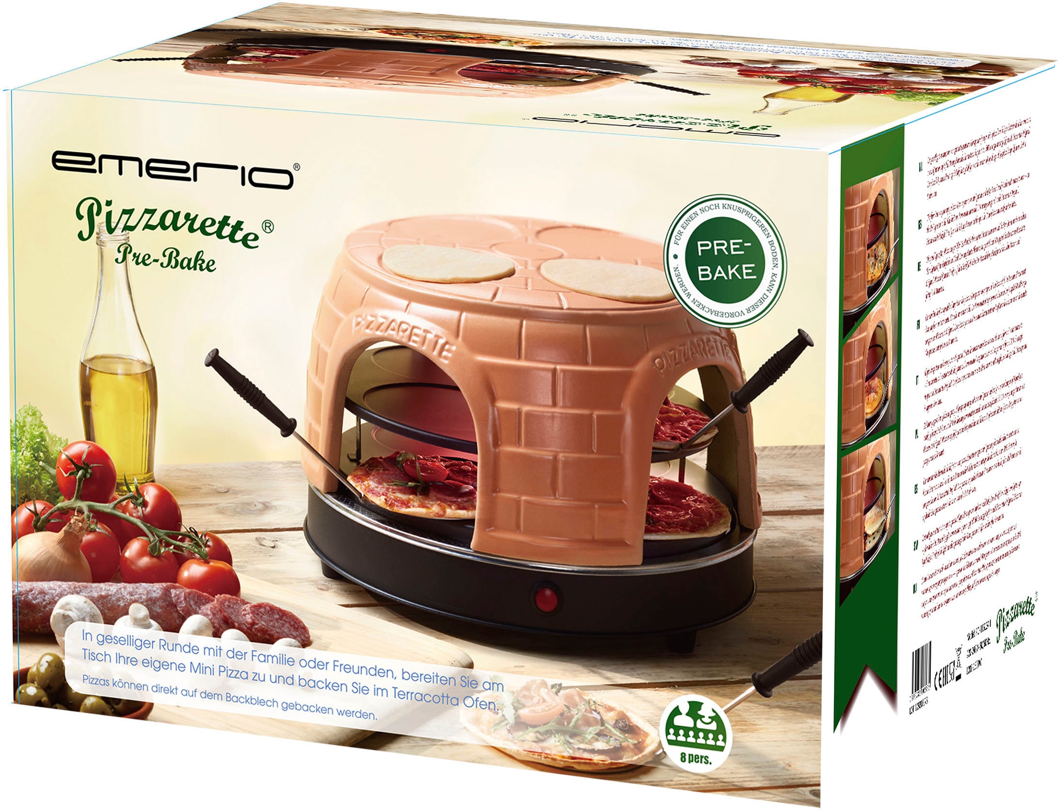Emerio Pizzaofen »PO-116124.1«, Mini-Pizzaofen mit 3 Heizkreisläufen