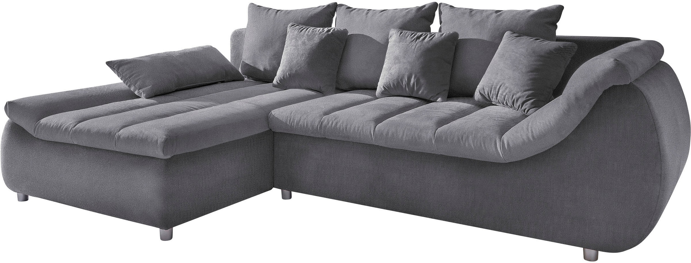 INOSIGN Ecksofa »Imola elegant und bequem, aktuelle Steppung im Sitz, L-Form«, wahlweise mit Bettfunktion