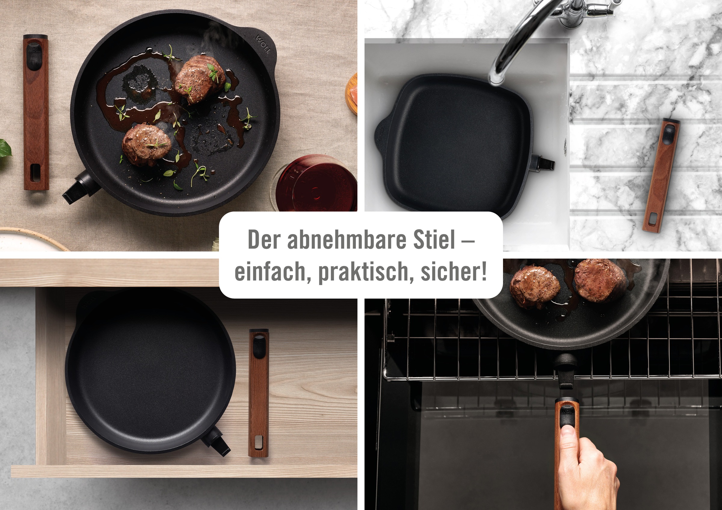WOLL MADE IN GERMANY Wok »Eco Logic QXR« Aluminiumguss 1 Stk. tlg. günstig online kaufen