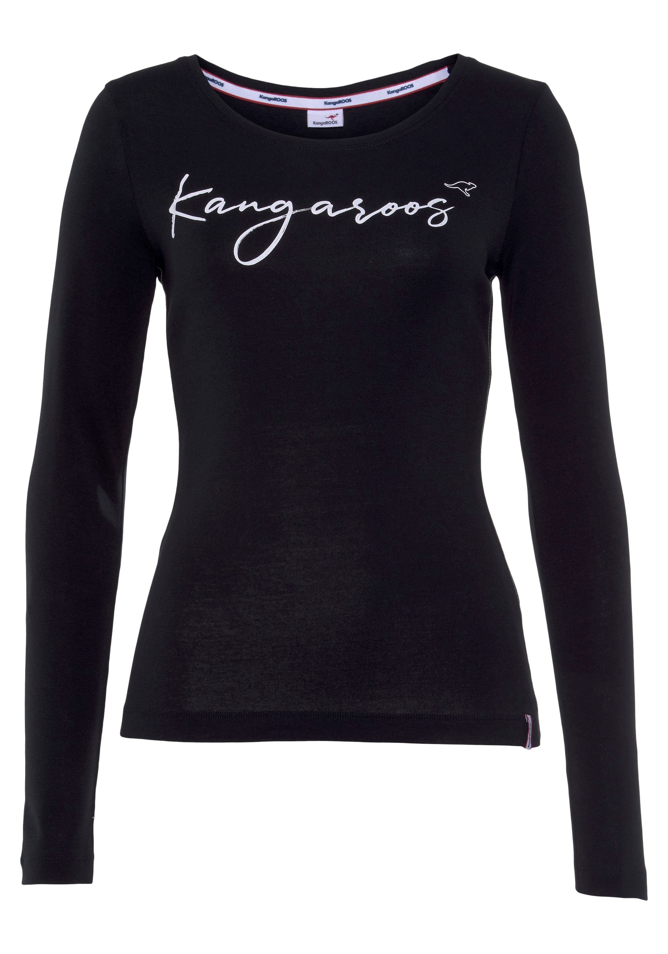 KangaROOS Longsleeve Langarm,  sehr figurbetont,  aus Rippware,  aus 100% Baumwolle