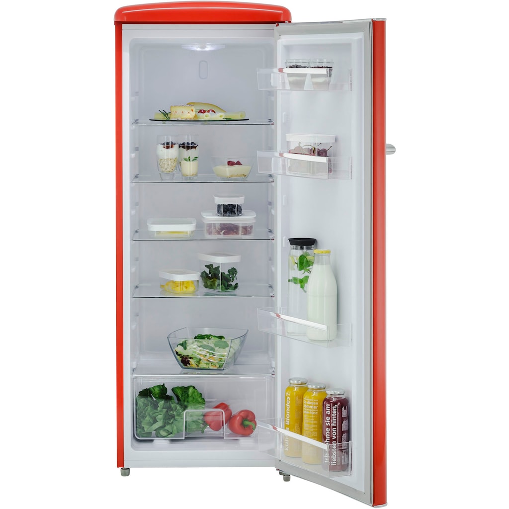 exquisit Kühlschrank »RKS325-V-H-160F«, RKS325-V-H-160F rot, 144 cm hoch, 55 cm breit
