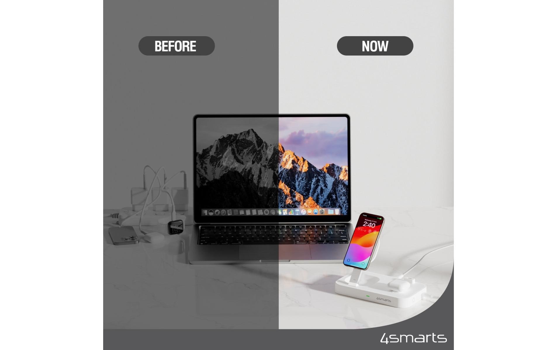4smarts USB-Ladegerät »Qi2 Weiss«