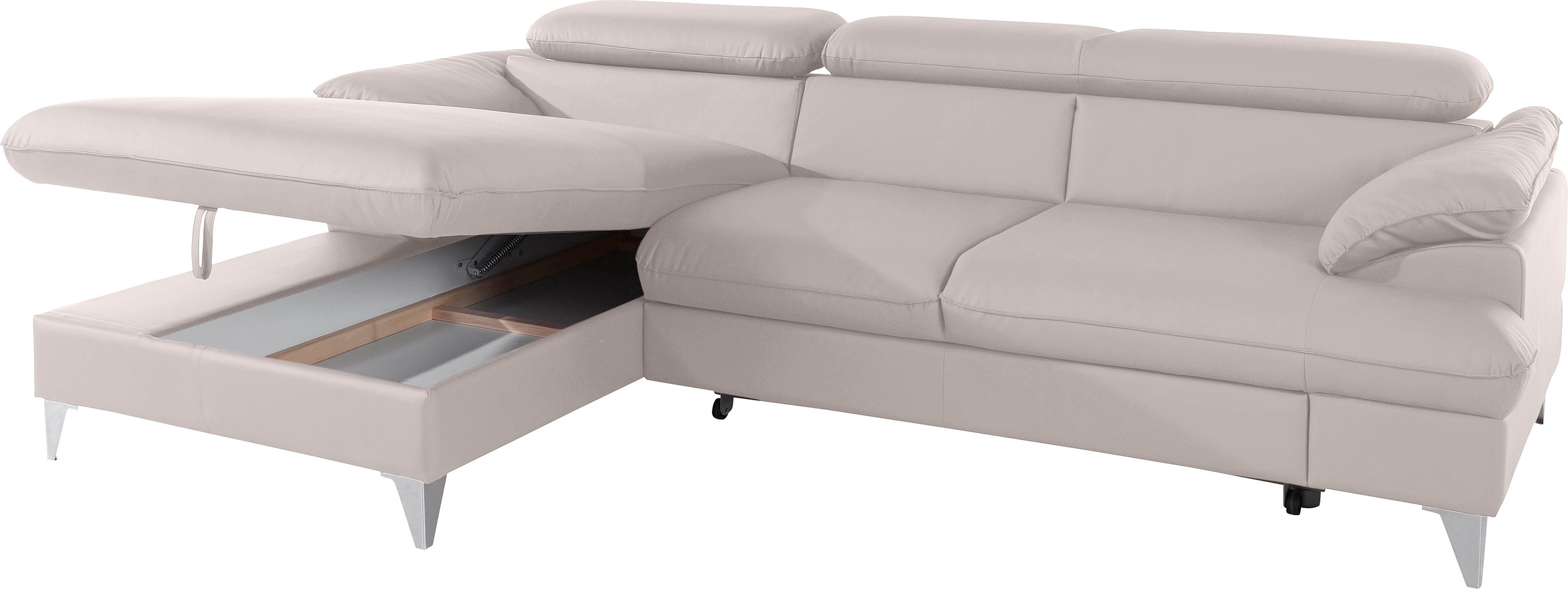COTTA Polstergarnitur »Caluso L-Form«, (2 tlg.), Set bestehend aus: Ecksofa mit Kopfteilverstellung & Hocker