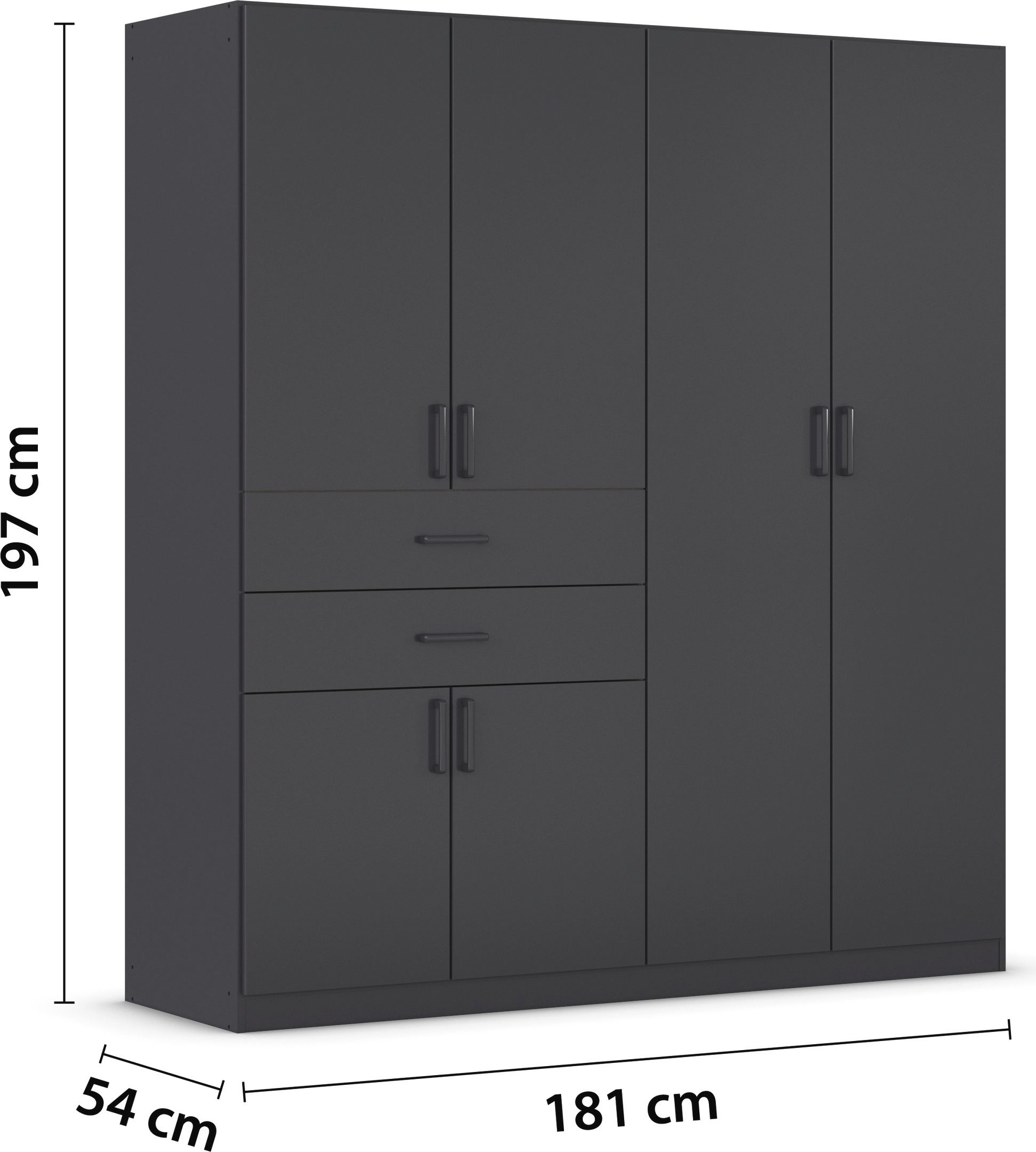rauch Drehtürenschrank »Kleiderschrank Schrank Garderobe MAIKA mit Dekor-Front«, 2 Schubladen, in verschiedenen Breiten, Höhen, Farben, MADE IN GERMANY