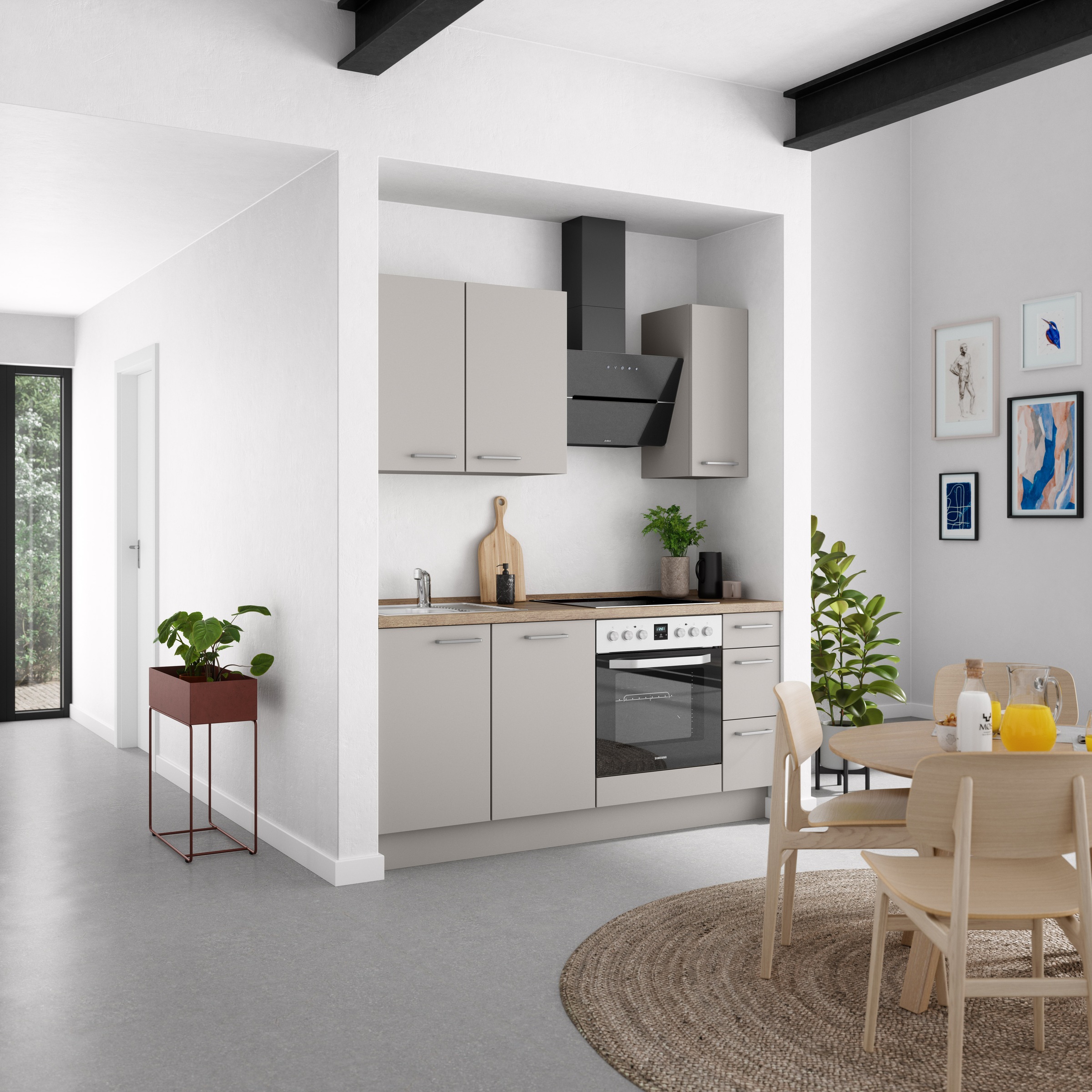 nobilia® Küchenzeile »"Touch II"« vormontiert, Ausrichtung wählbar, Breite 180 cm, wahlw. mit E-Geräten