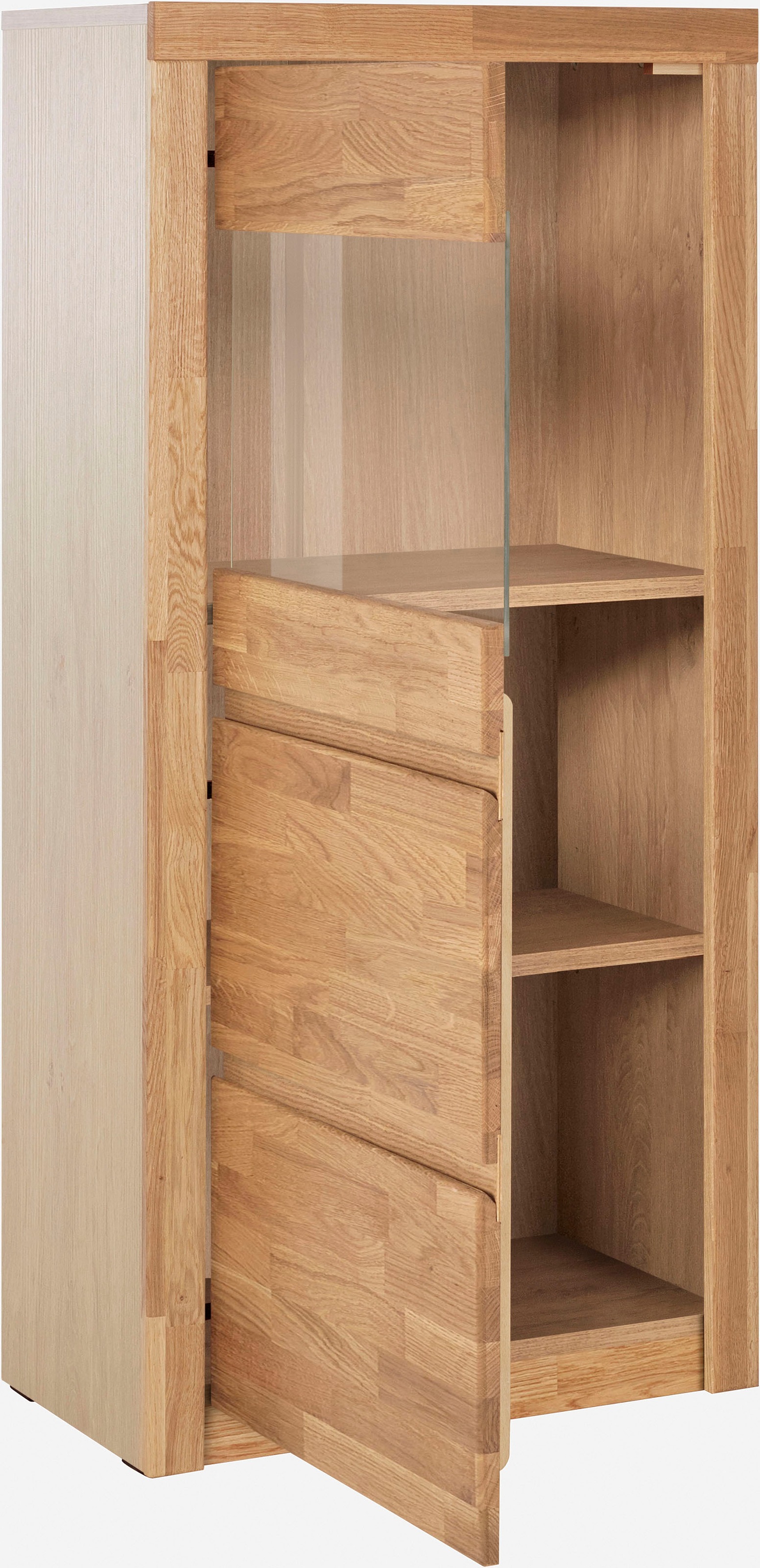 Home affaire Vitrine "Silkeborg" schöne grifflose Optik, teilmassiv günstig online kaufen