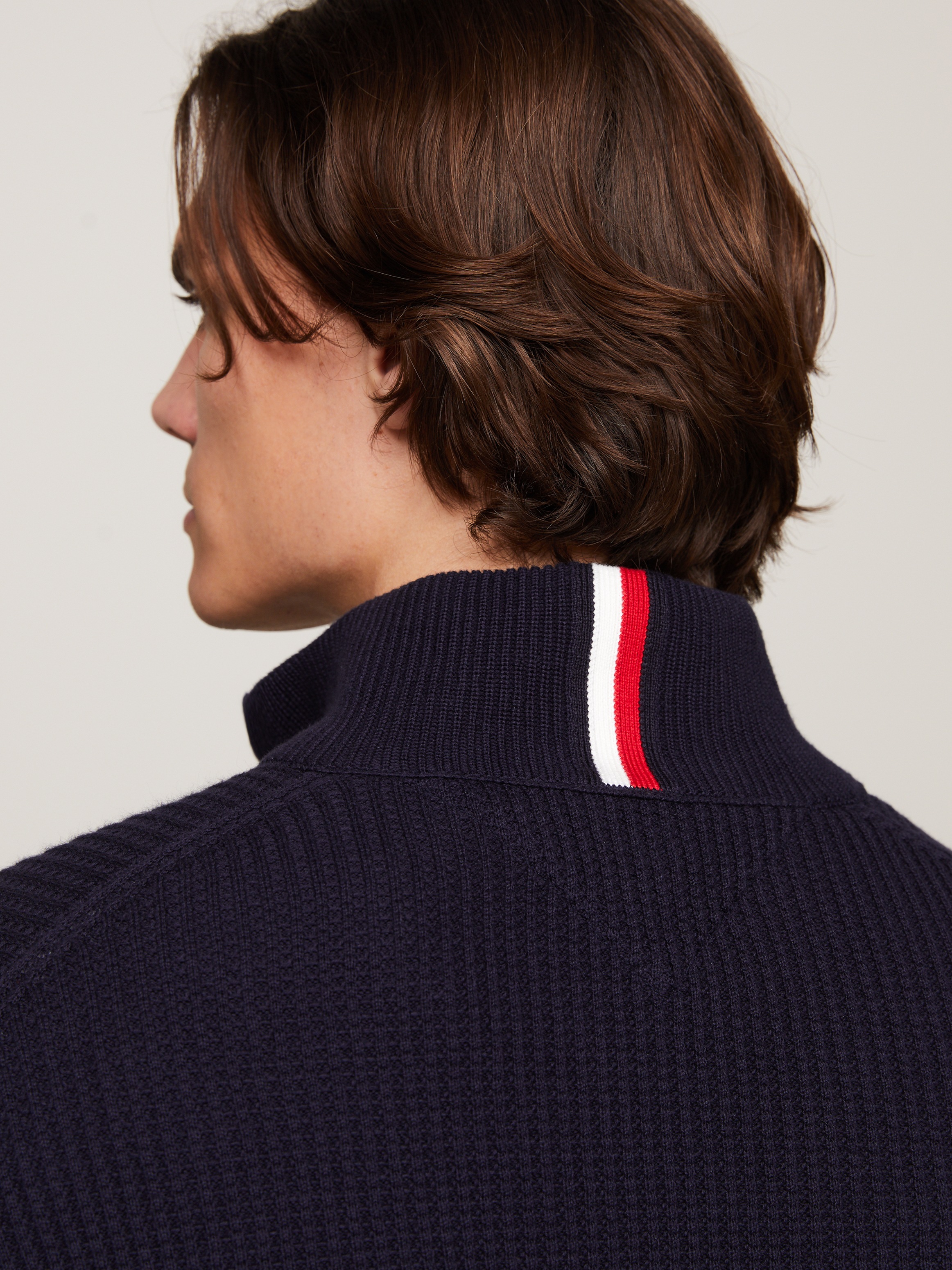 Tommy Hilfiger Rundhalspullover »HILFIGER GRAPHIC WAFFLE ZIP MOCK«