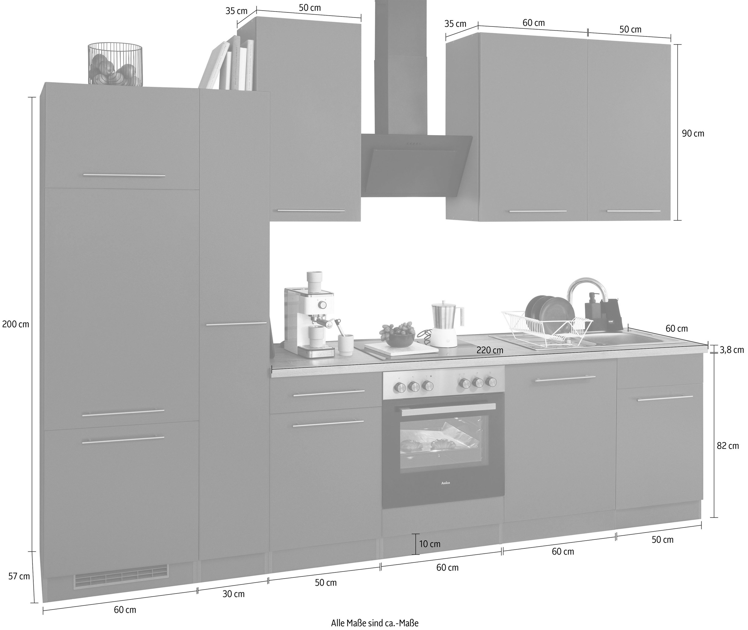 wiho Küchen cm Breite E-Geräte, 310 kaufen online Küchenzeile ohne »Unna«,
