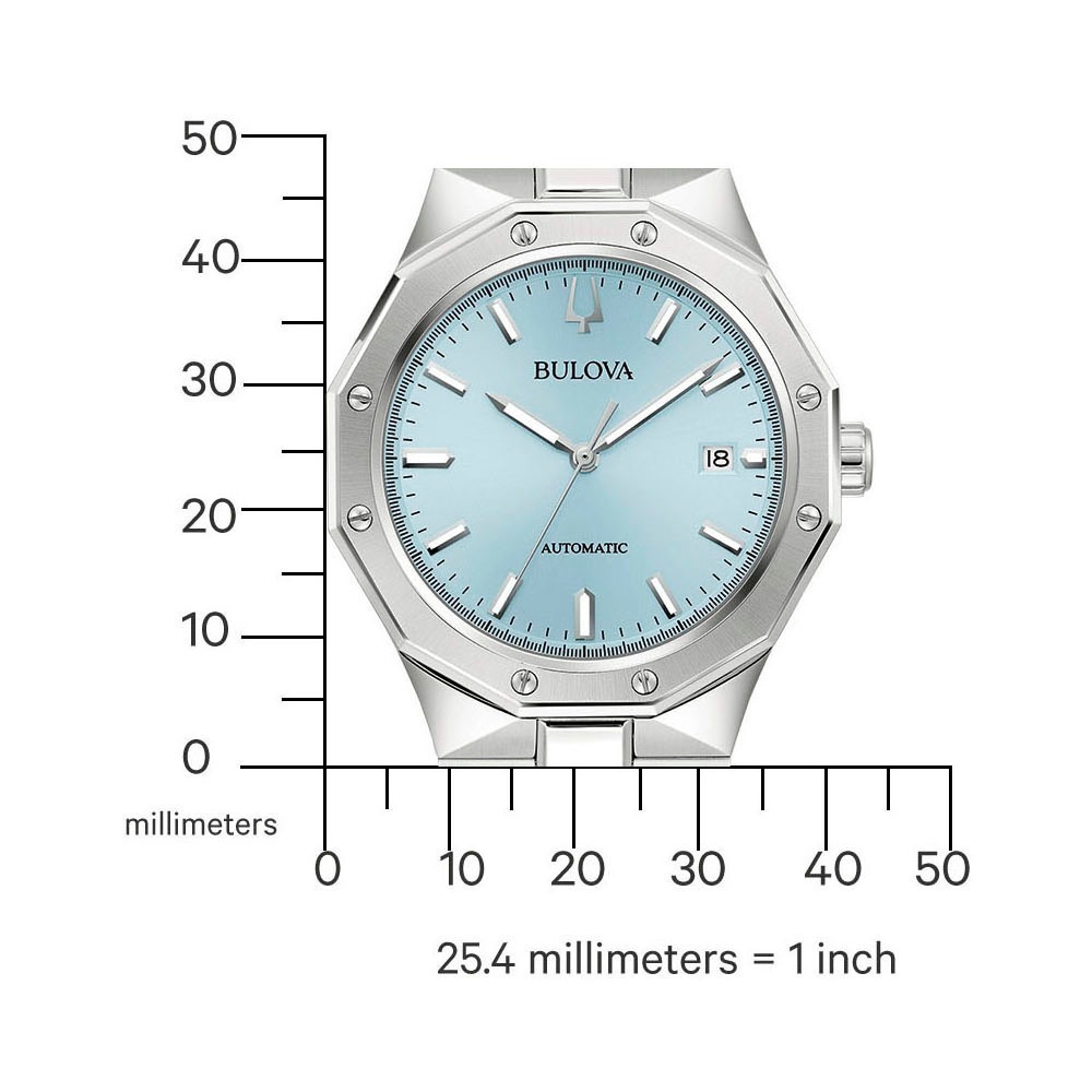 Bulova Automatikuhr, Armbanduhr, Herrenuhr, Mechanische Uhr, Edelstahlarmband, analog, Tag