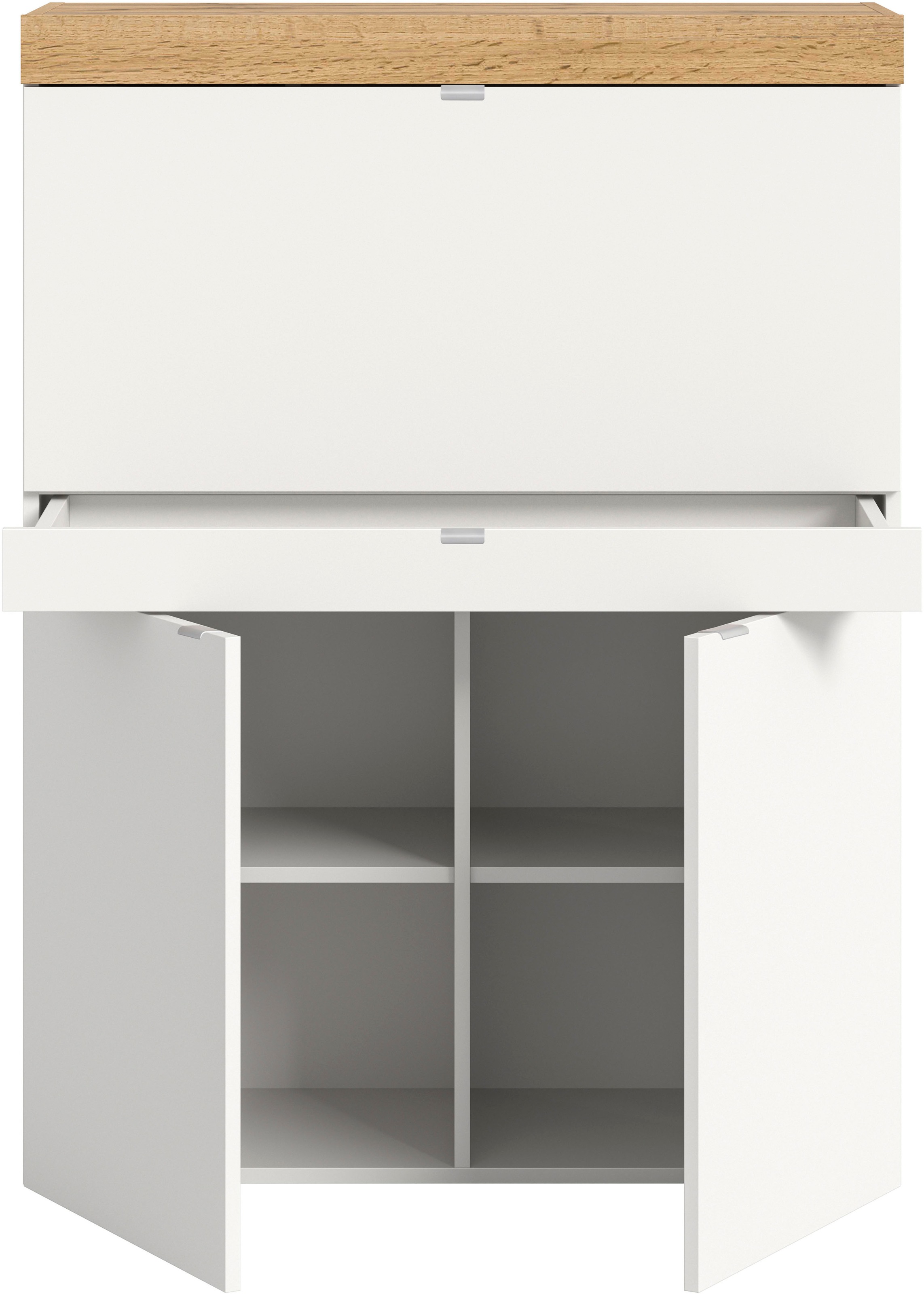 OTTO home Sekretär »MAMBO, Höhe 122cm, 2 Türen, 1 Schubkasten, 1 Klappe« Home-Office-Schreibtisch, PC-Schrank, Schreibtisch, Office