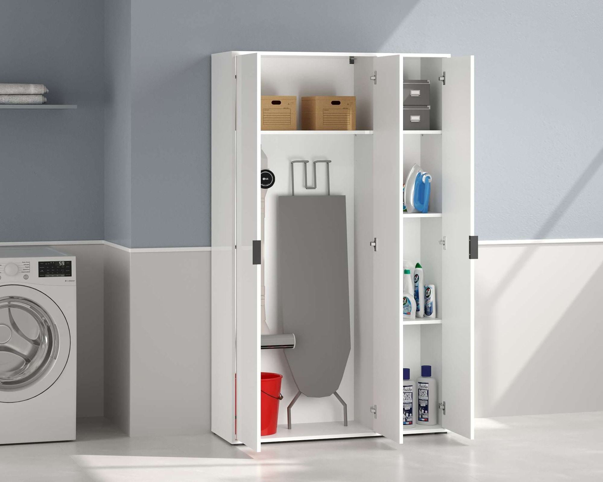 INOSIGN Mehrzweckschrank »Stauraumschrank , Breite 107 cm , Höhe 178 cm« 1 Stk. tlg. 3 Türen,3 kleine ,1 großer Einlegeboden- Schrank hochglanz lackiert