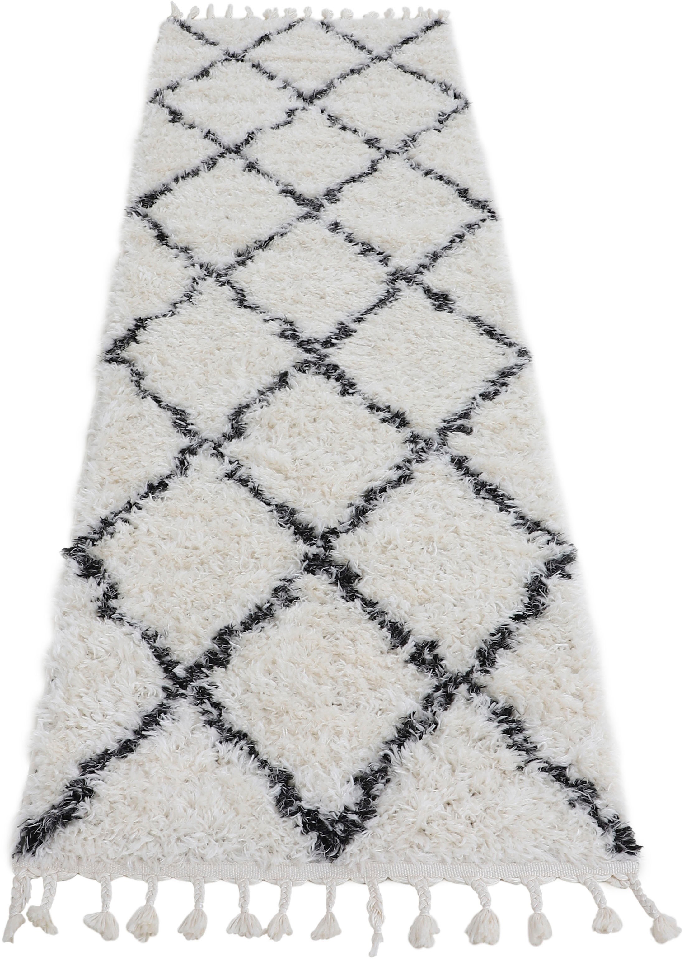 carpetfine Hochflor-Läufer »Eddy«, rechteckig, 30 mm Höhe, mit Fransen, Woh günstig online kaufen